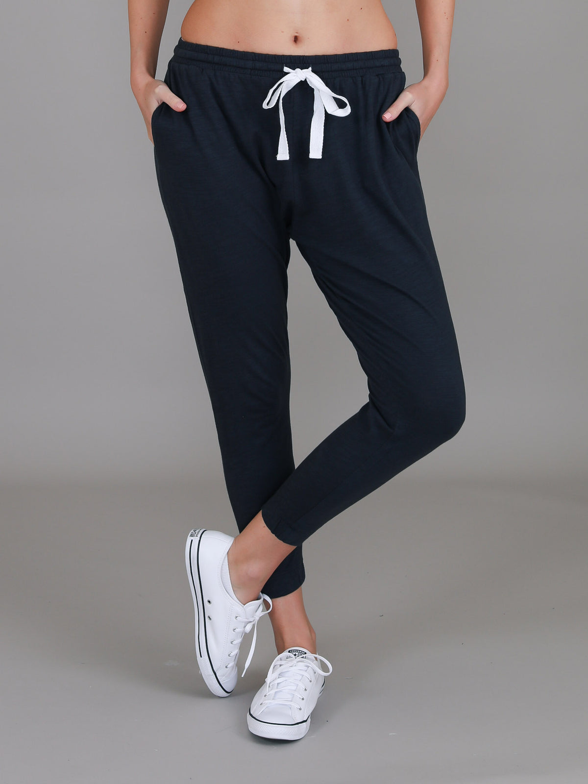 black stretchy pants