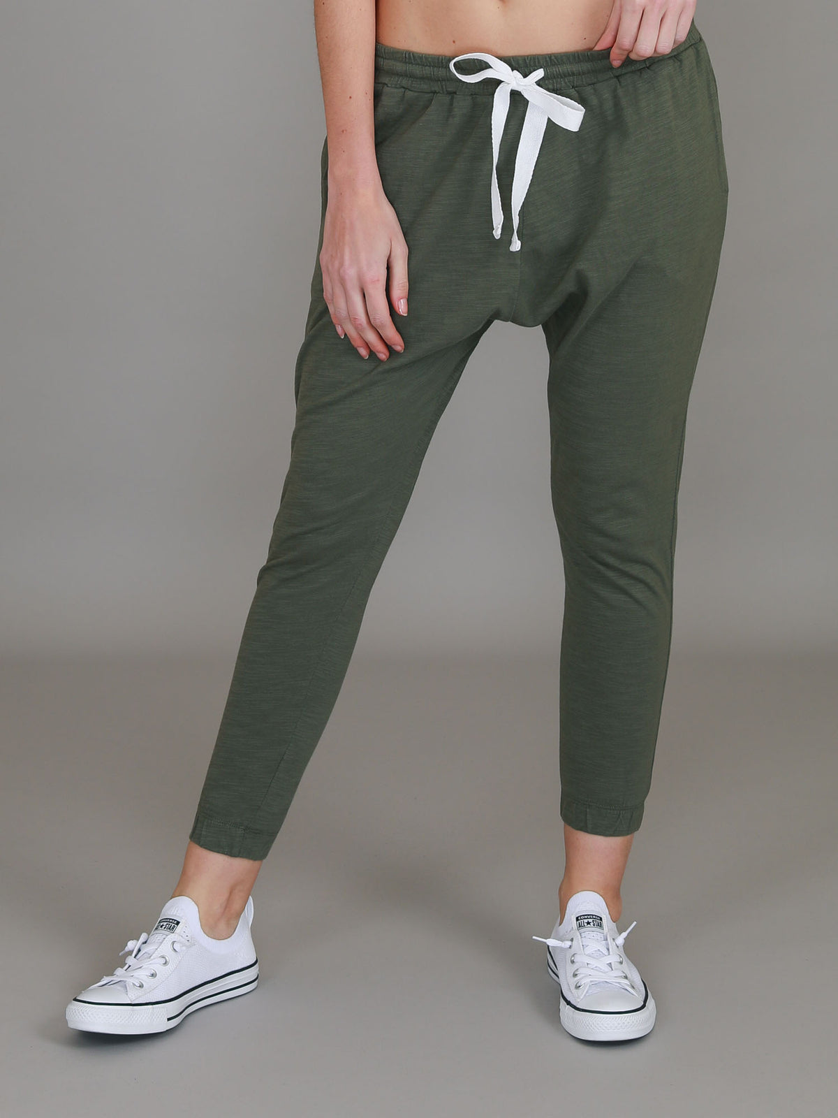 bottle green track pants