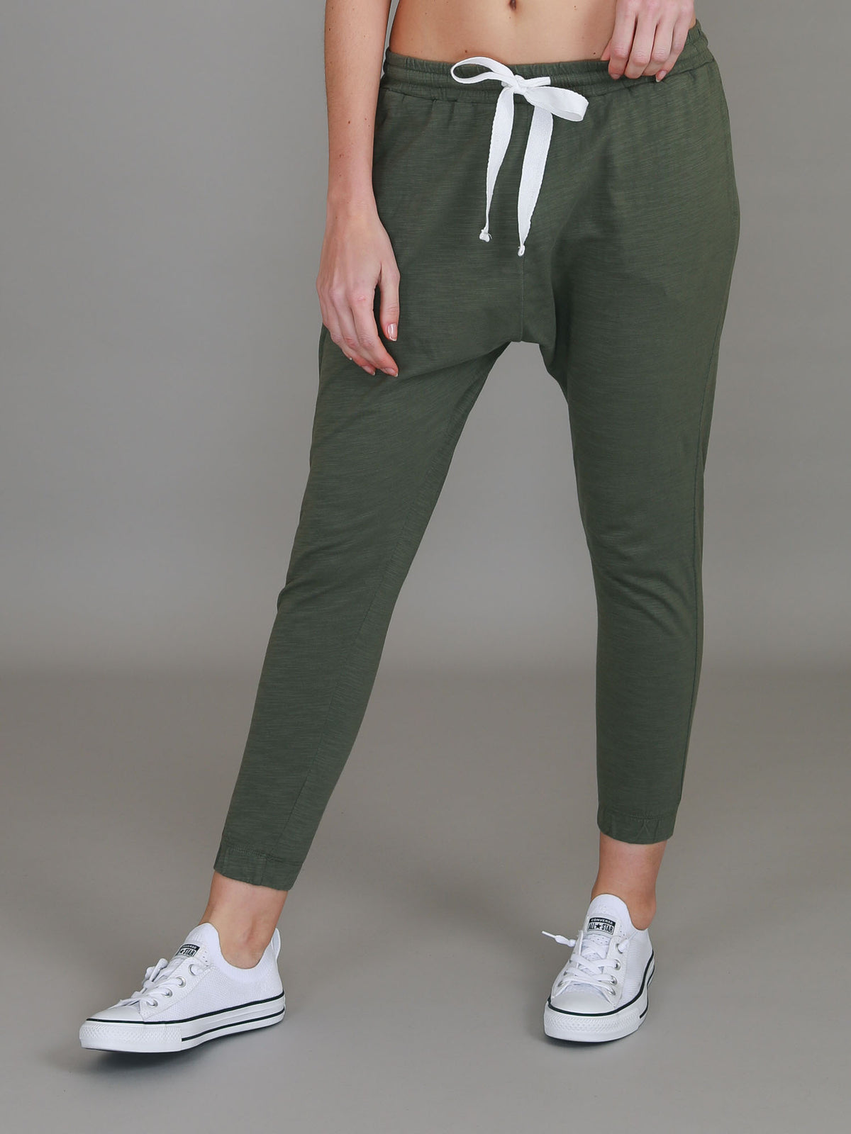 dark green track pants