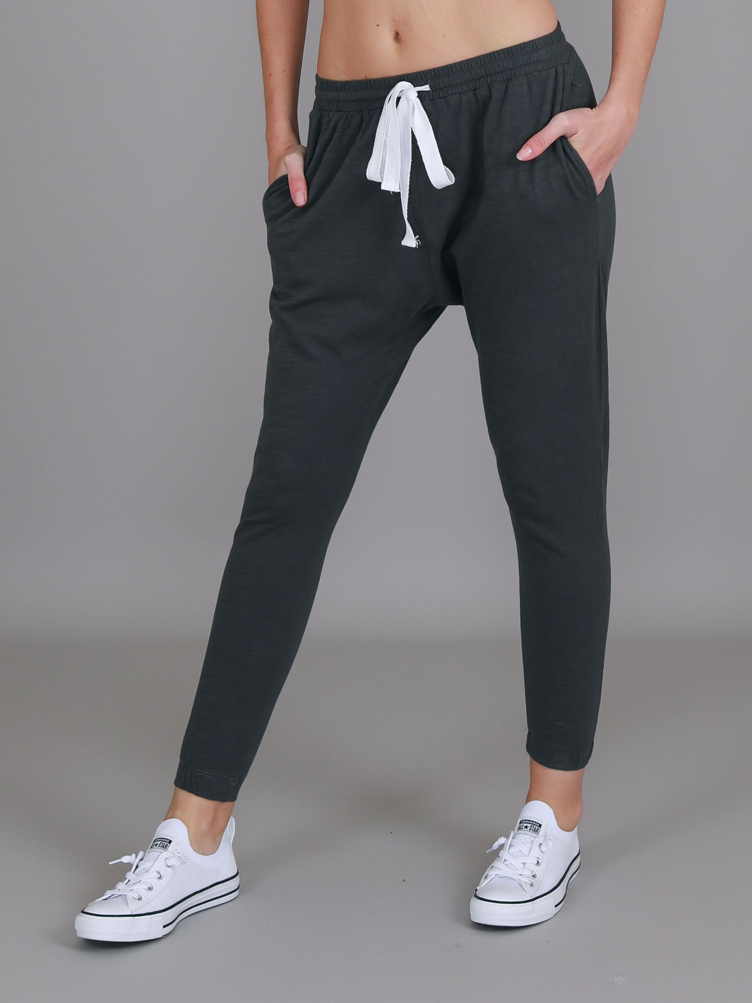 cotton joggers for women #color_charcoal