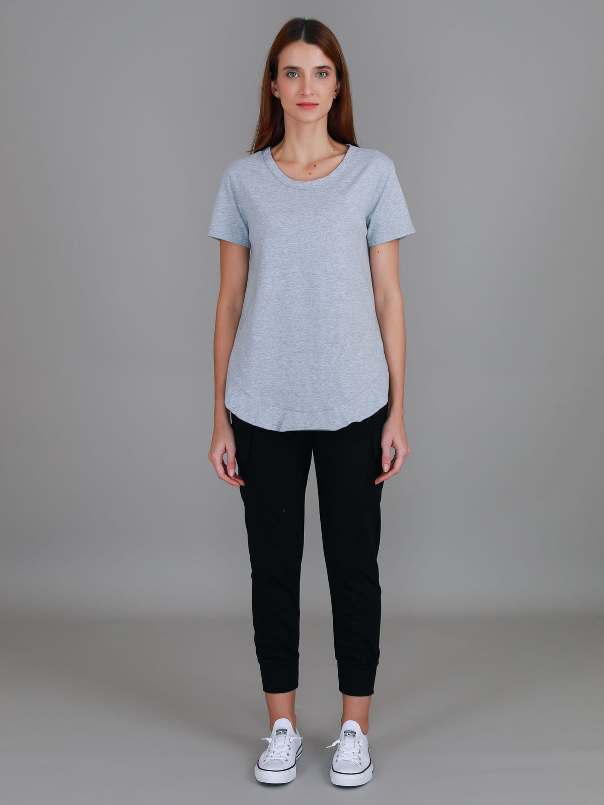 grey marle crew neck tee