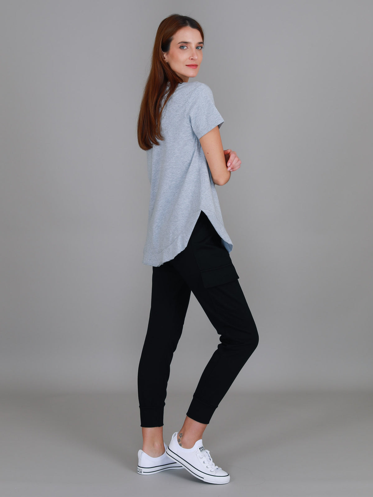 grey marle cotton tee