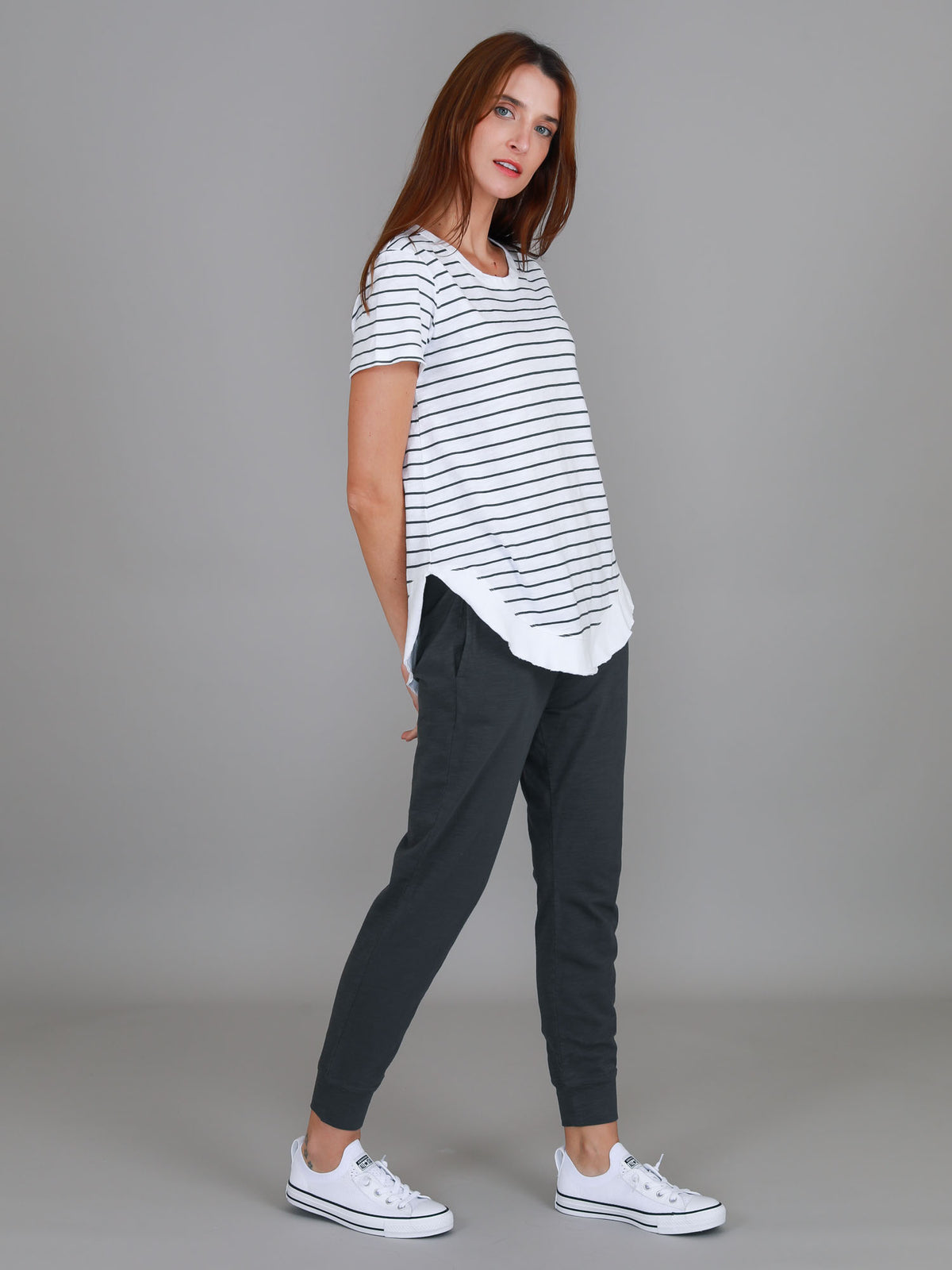 striped crew neck tee