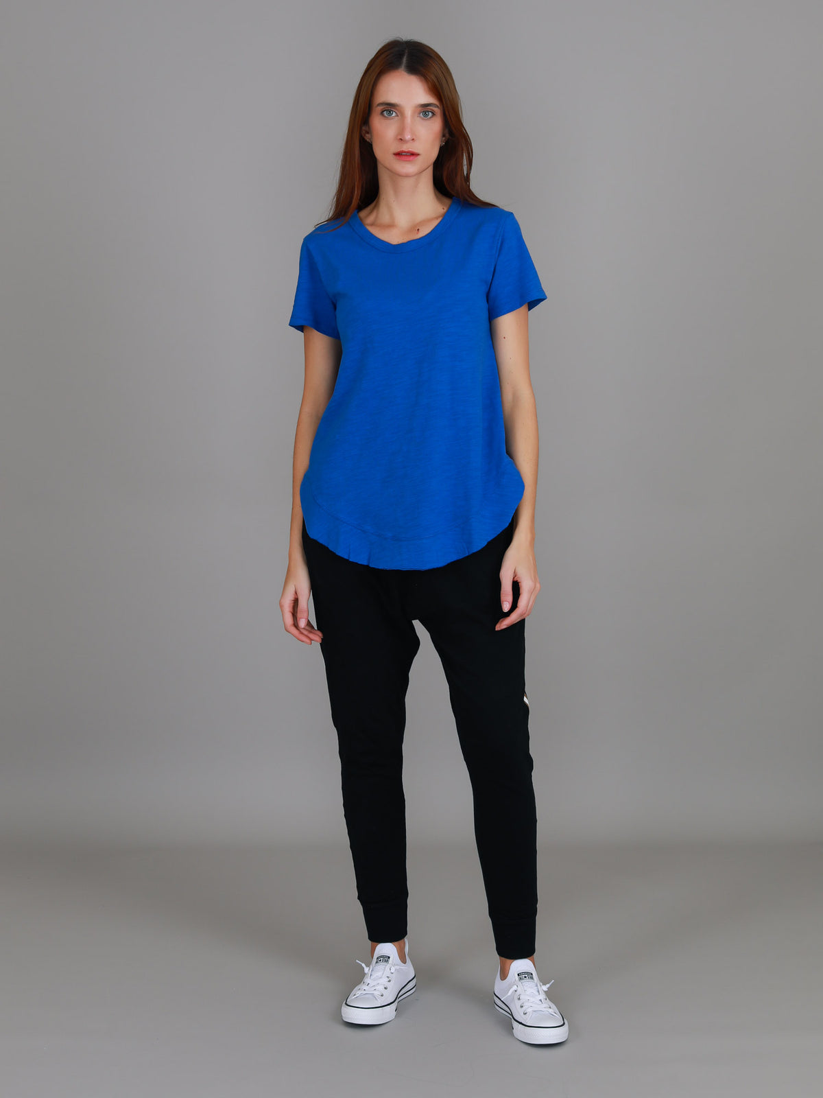 supersonic blue scoop tee