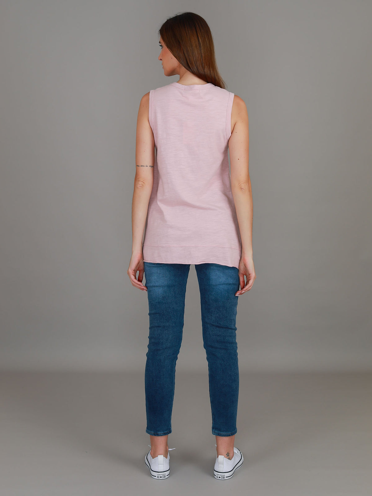 blush sleeveless crew tank