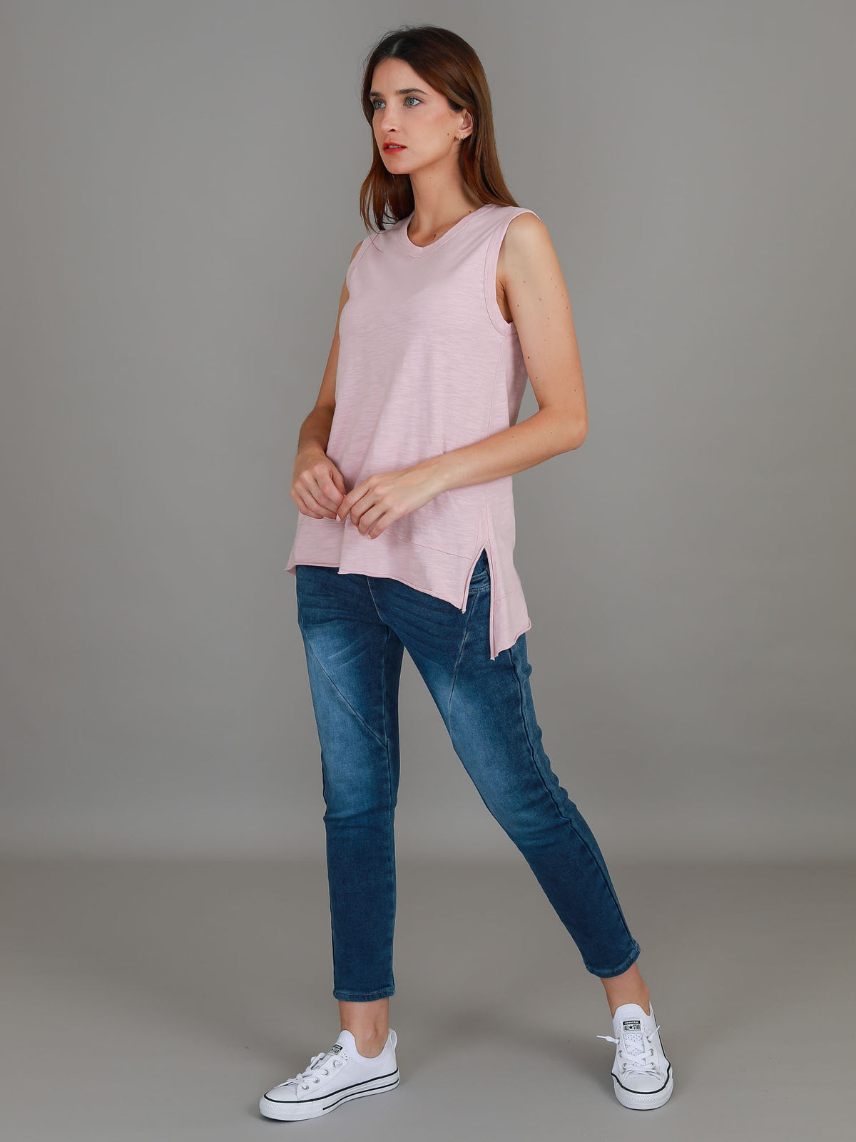 blush marle crew tank