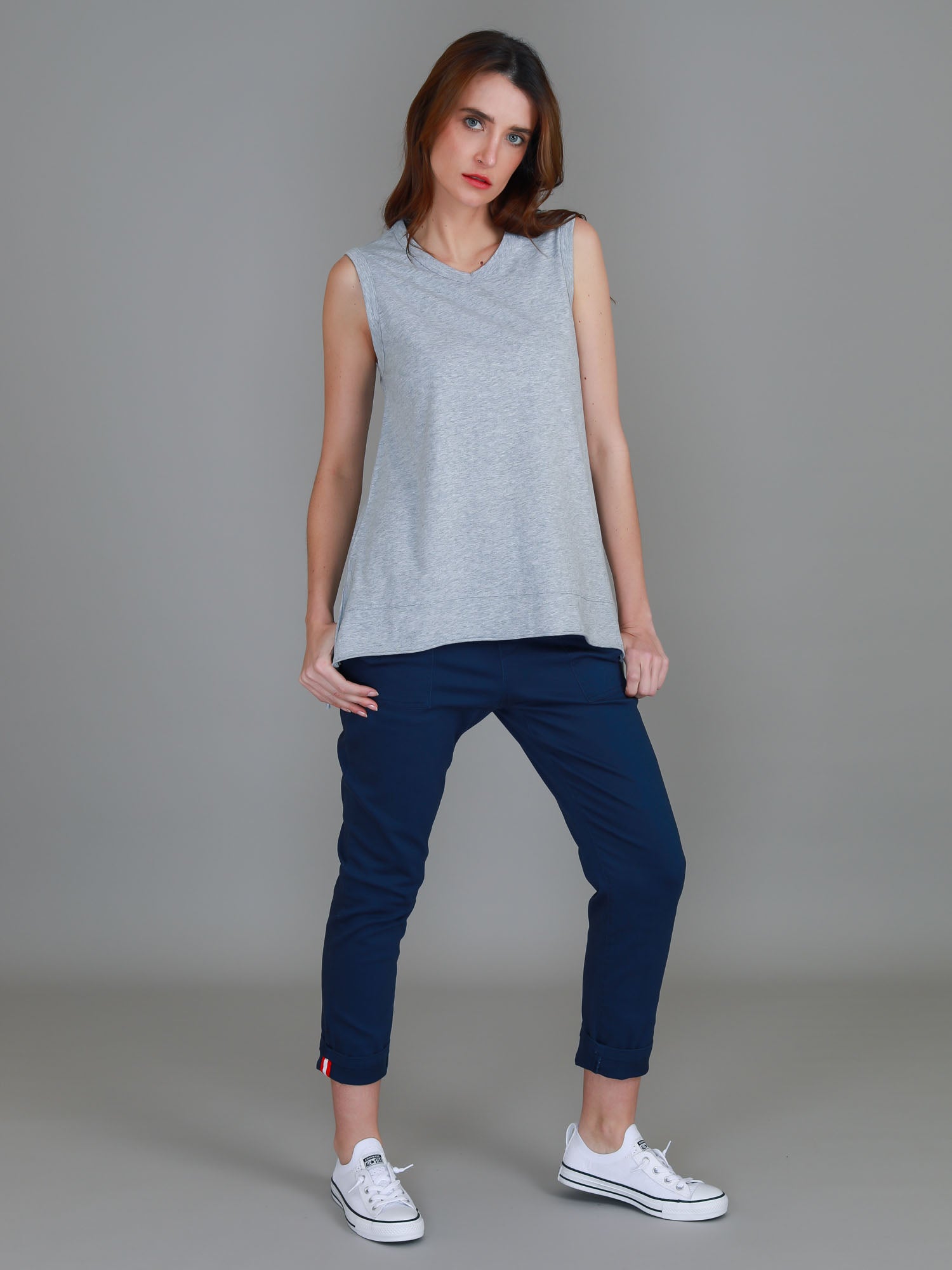 v neck tank tops #color_grey marle