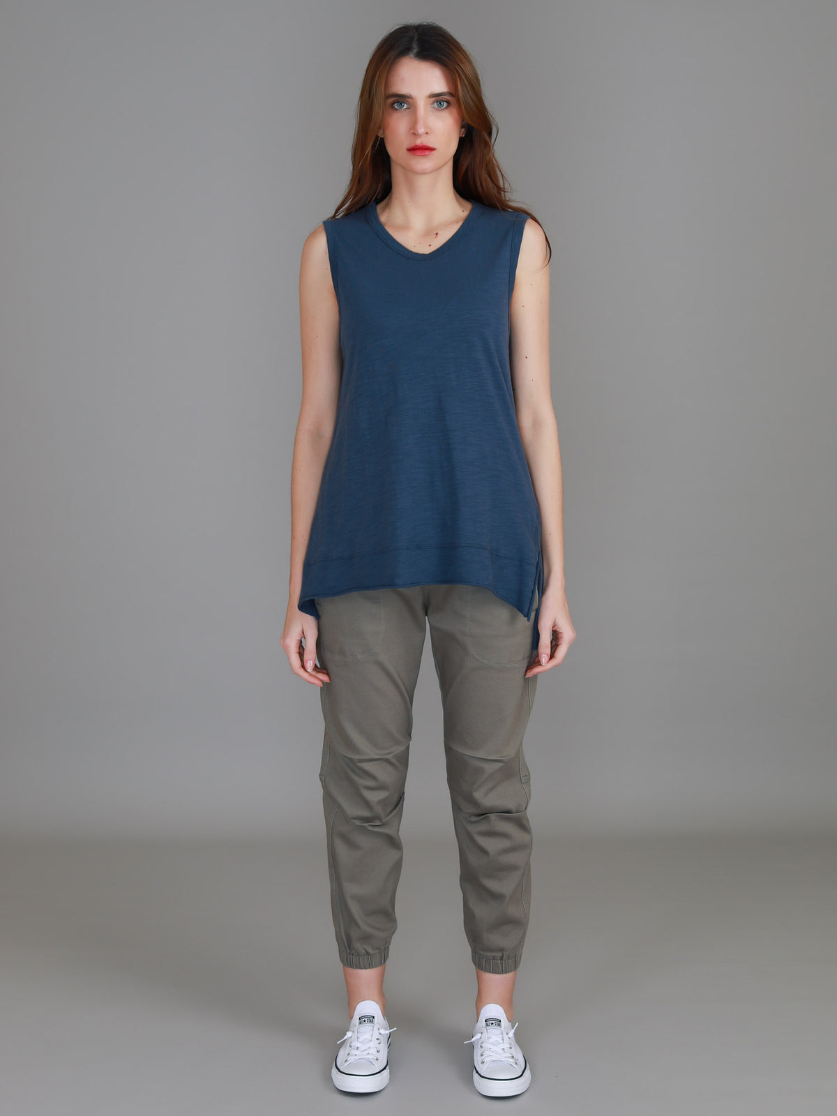 indigo side split tank