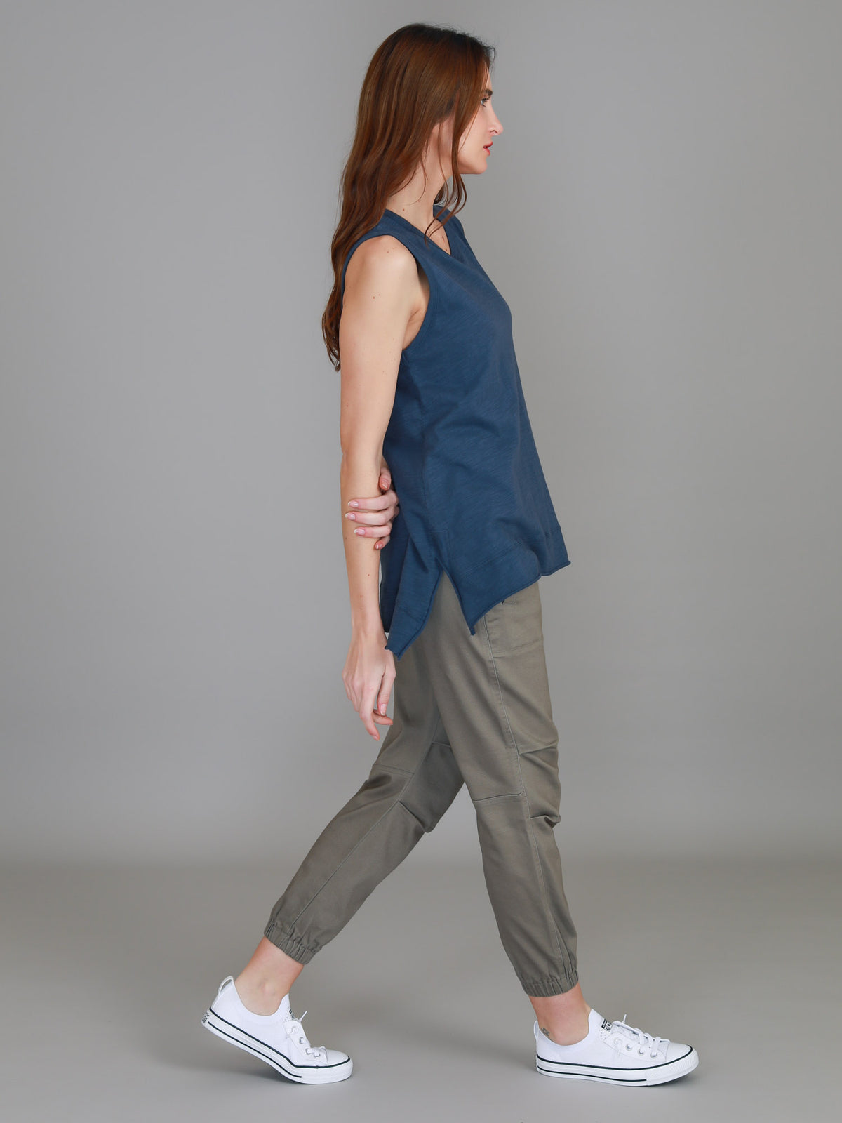 navy side split tank