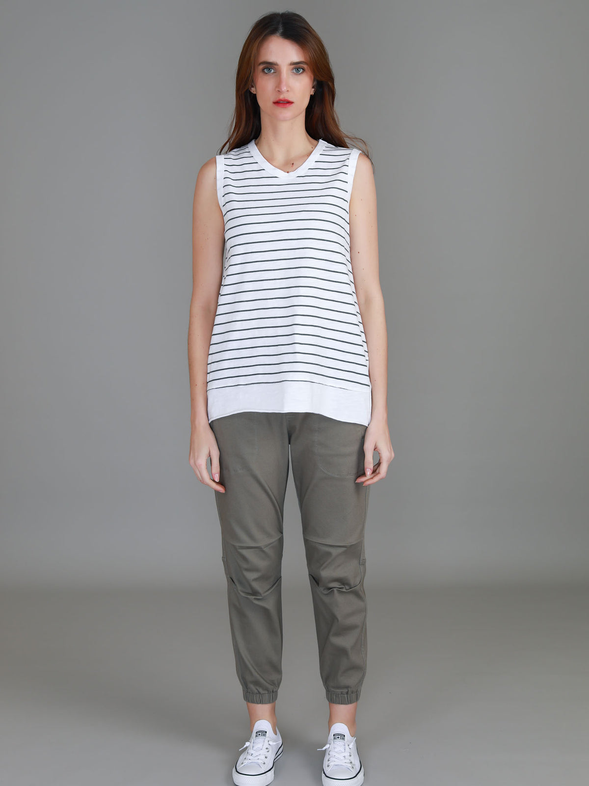 stripe side split singlet