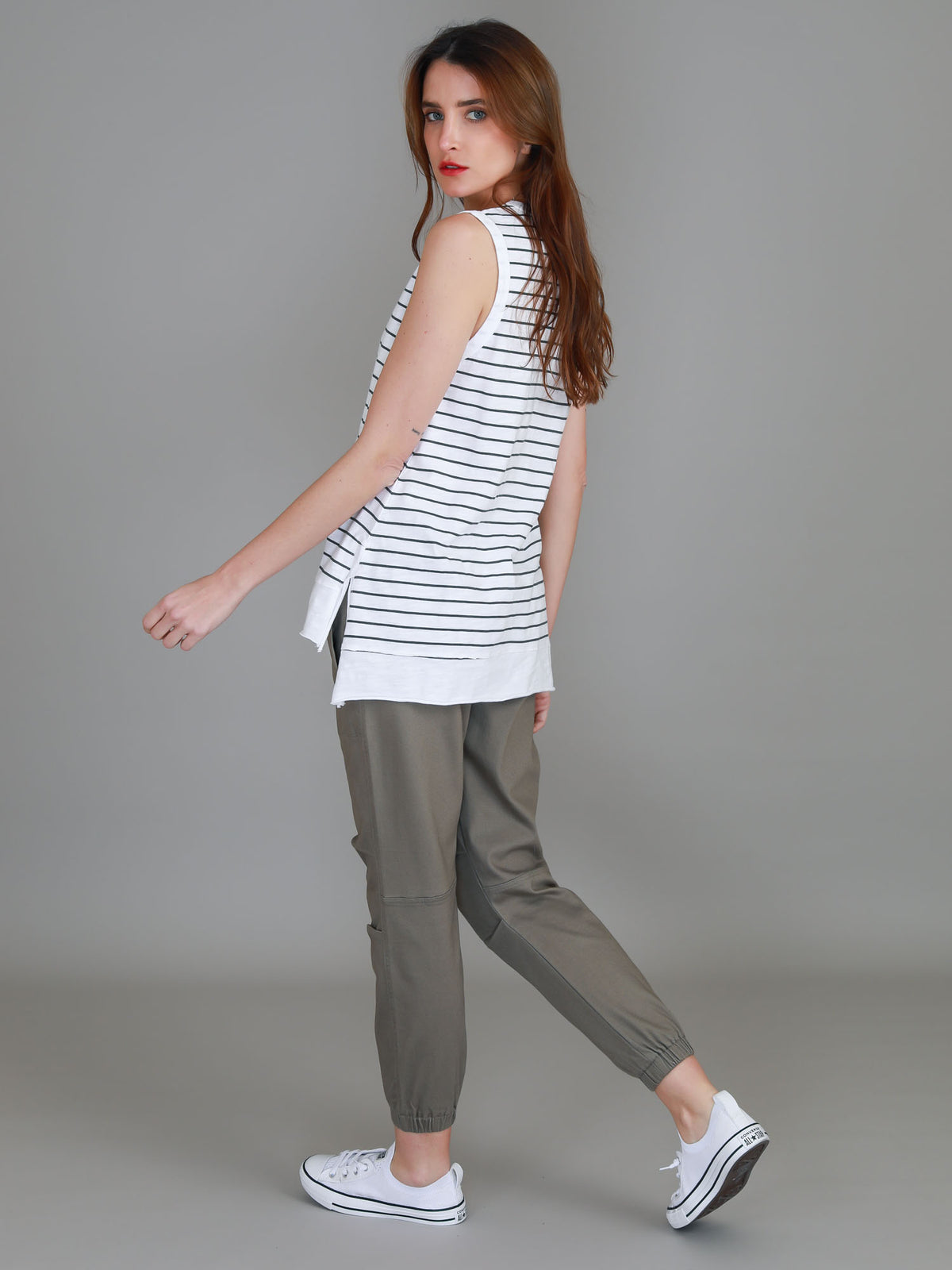 stripe crew neck singlet