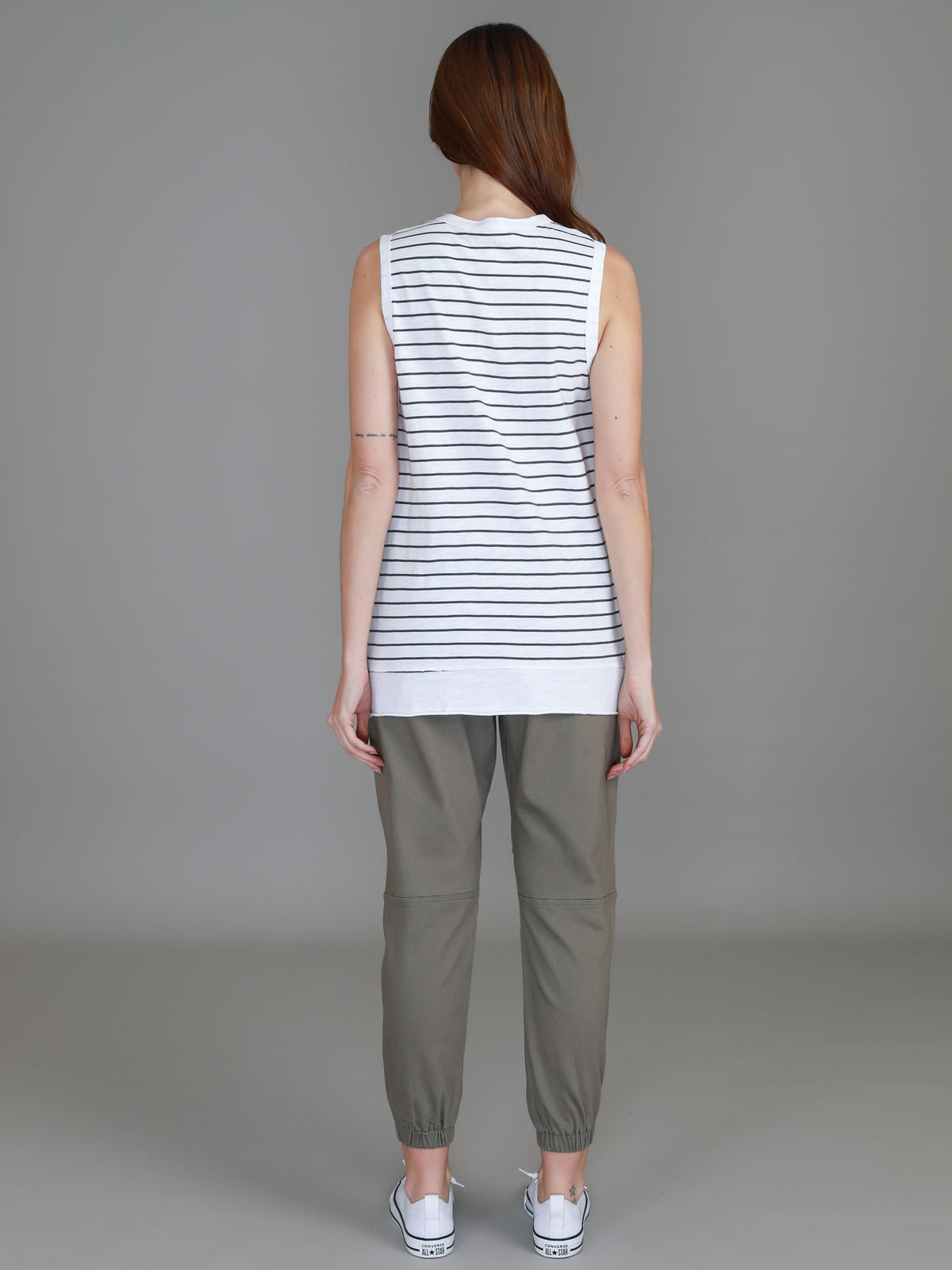 striped sleeveless crew tank