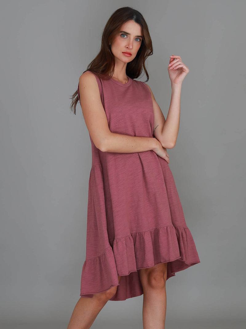 casual flowy dress #color_plum