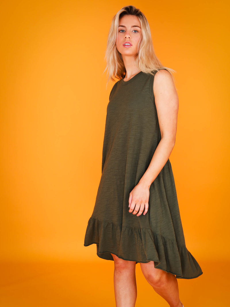 t-shirt dress #color_khaki