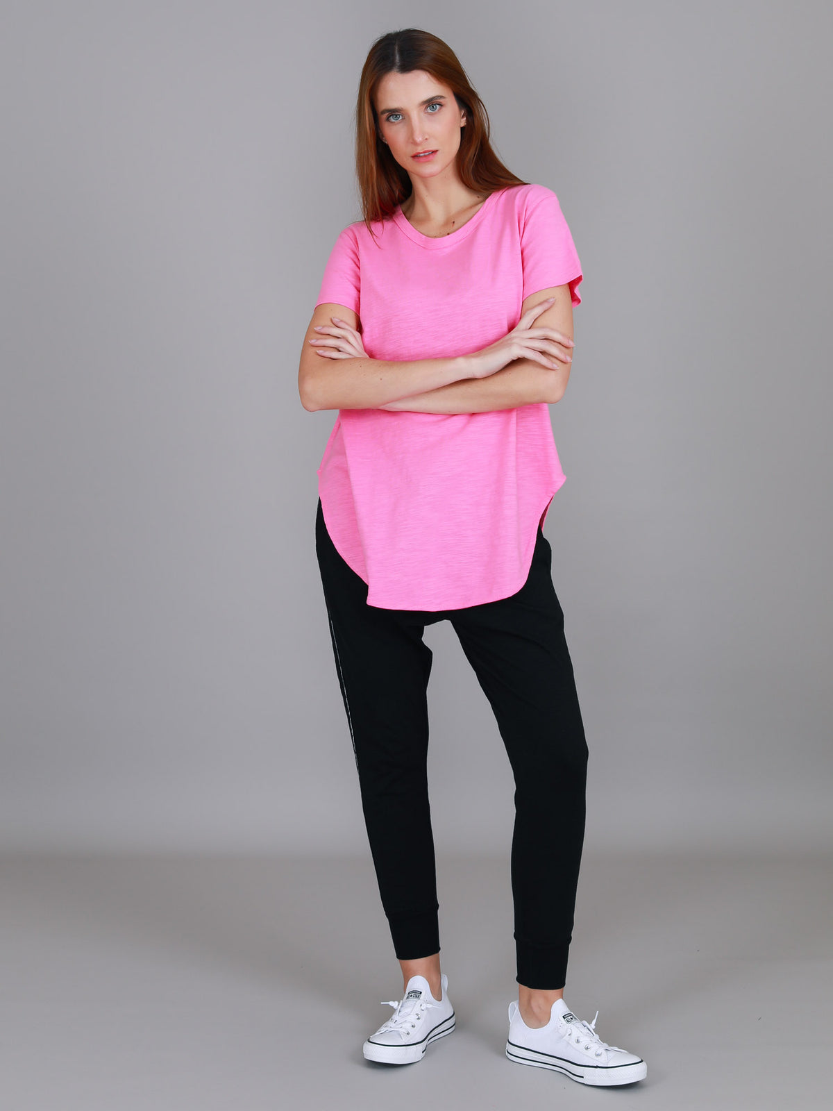 bright pink t shirt