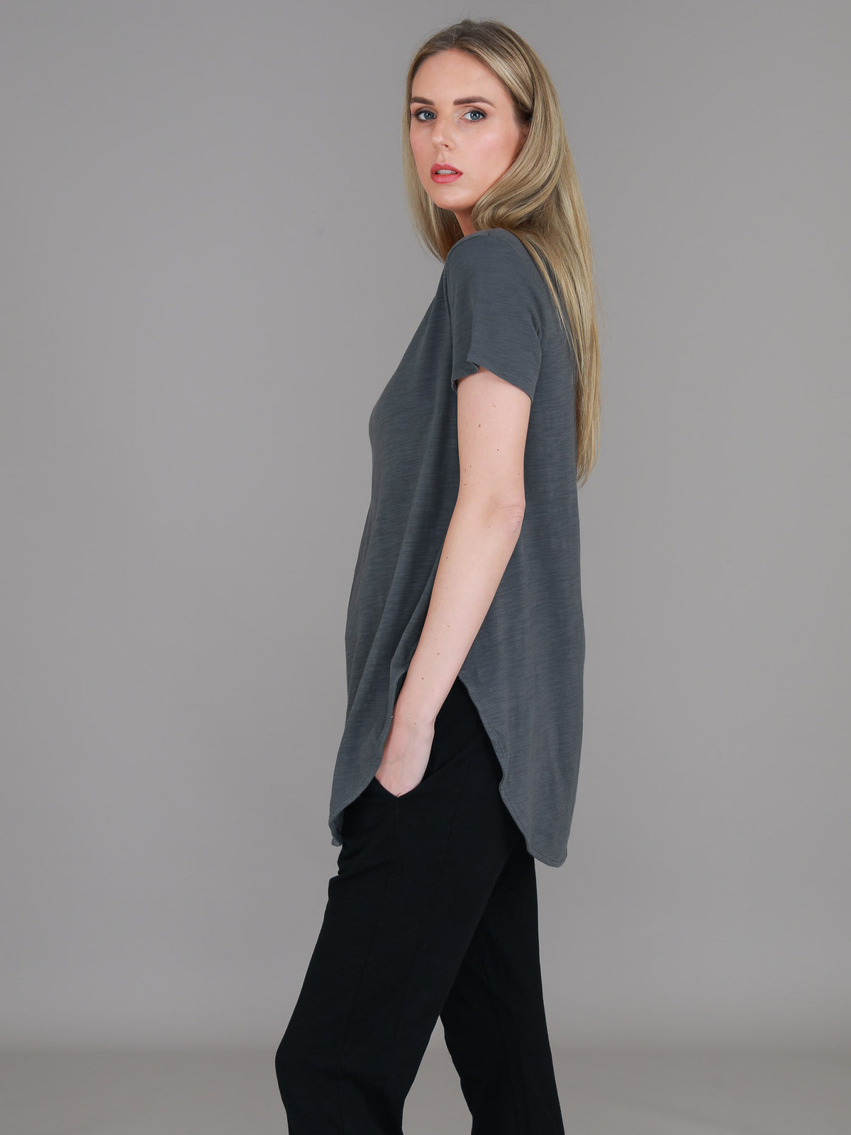 charcoal longline t shirt