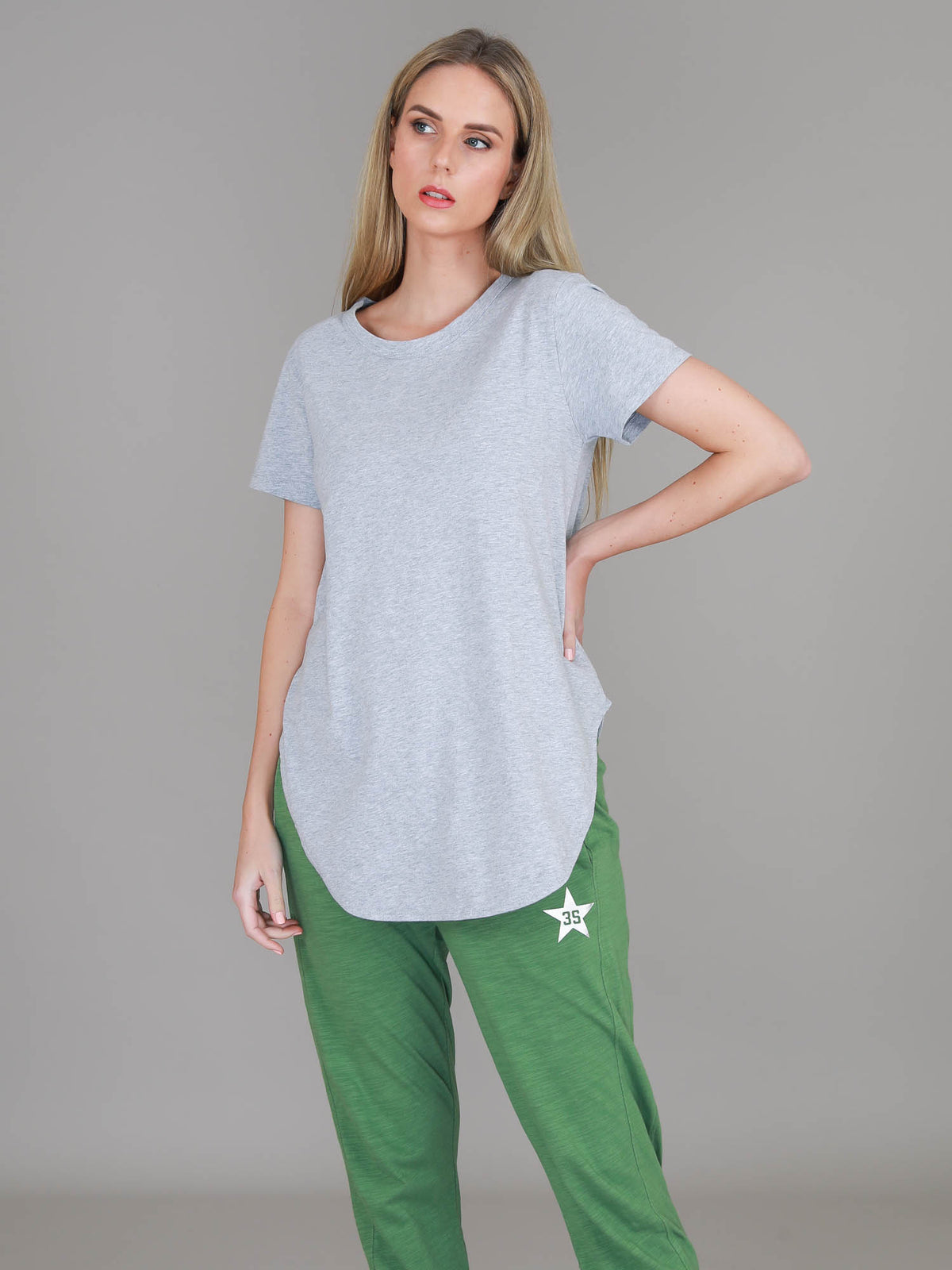 grey marle longline t shirt