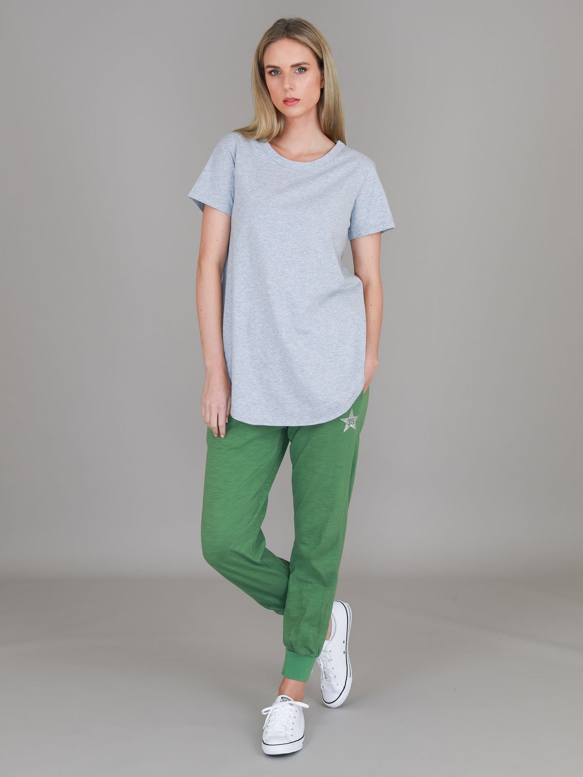 grey marle crew neck t shirt