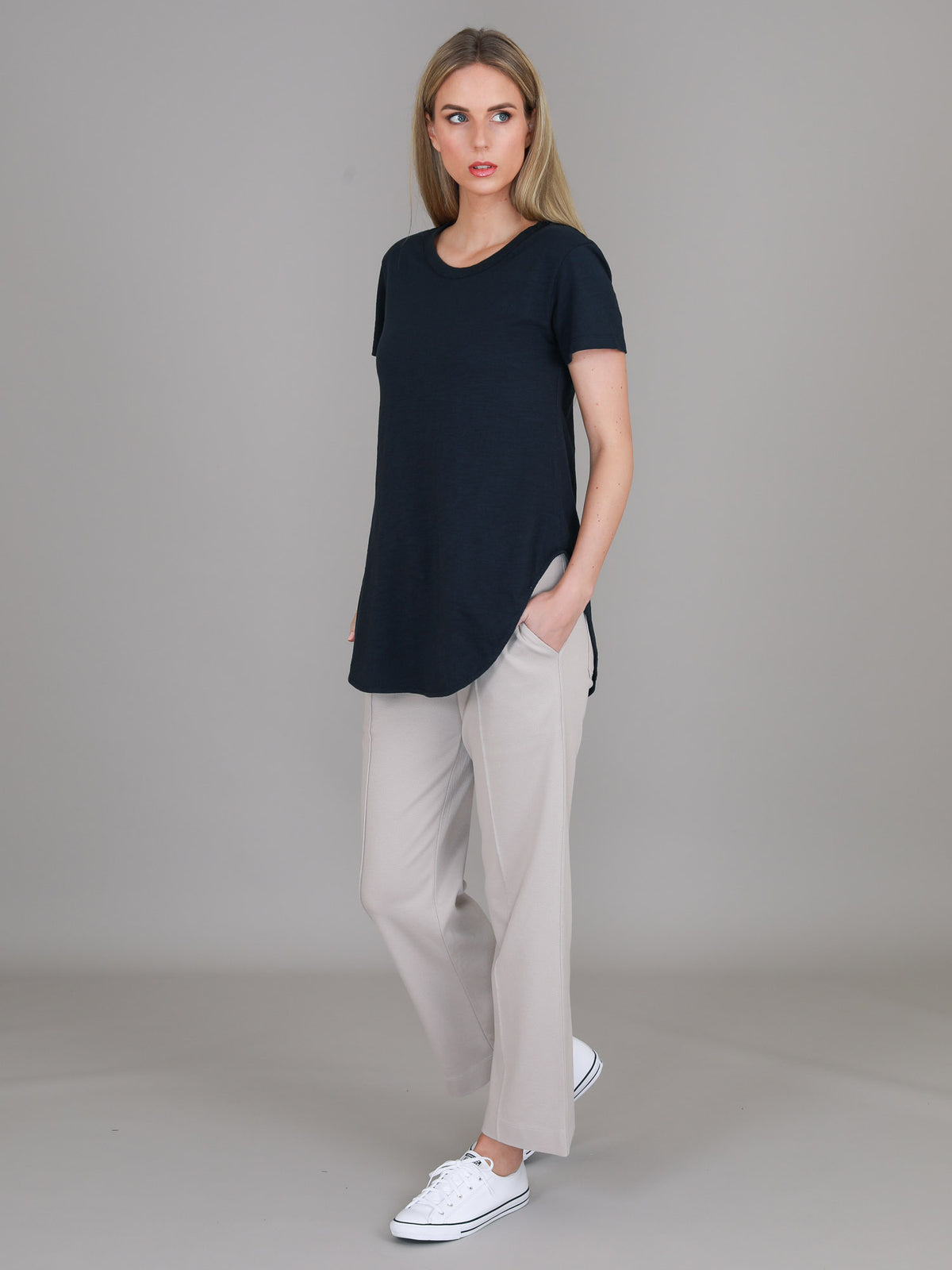 navy blue cotton t shirt