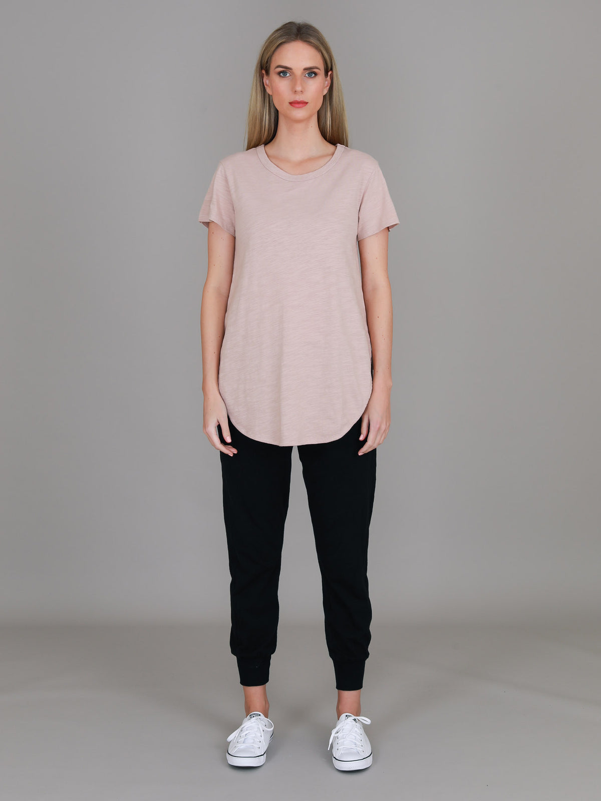 tan crew neck t shirt