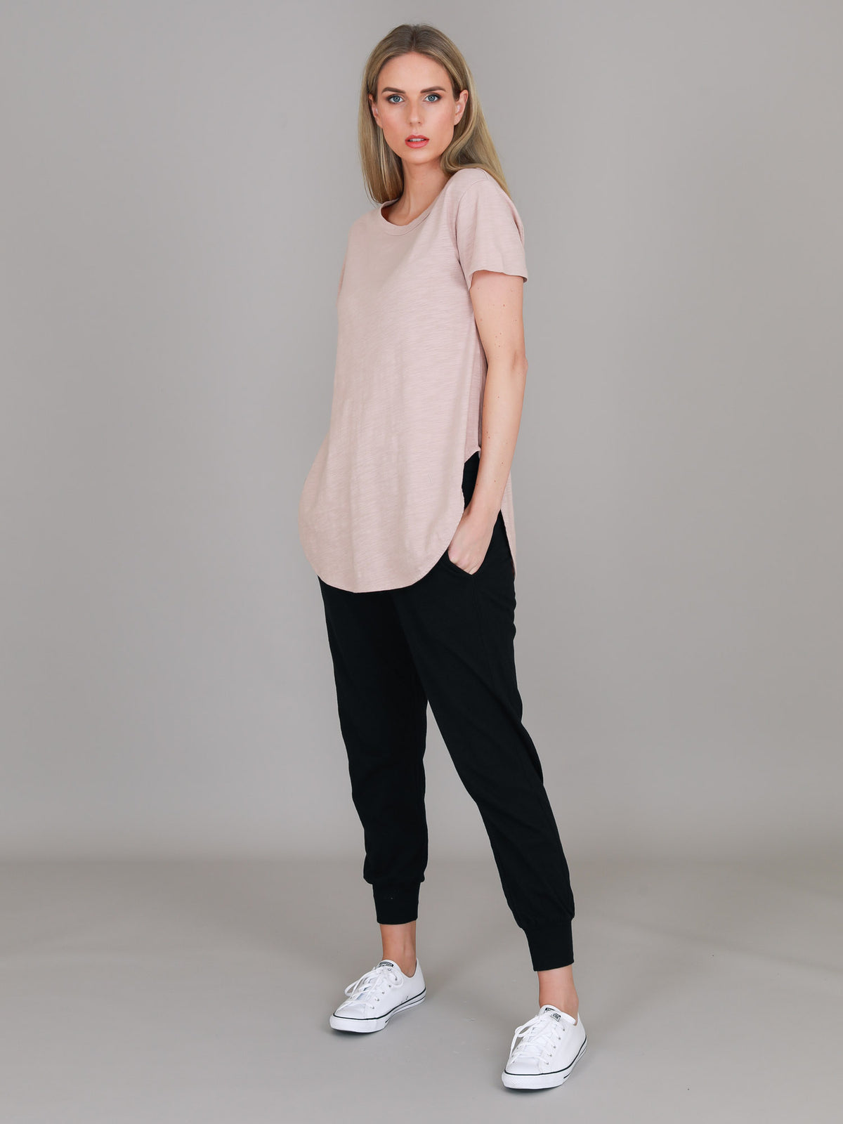 tan longline t shirt