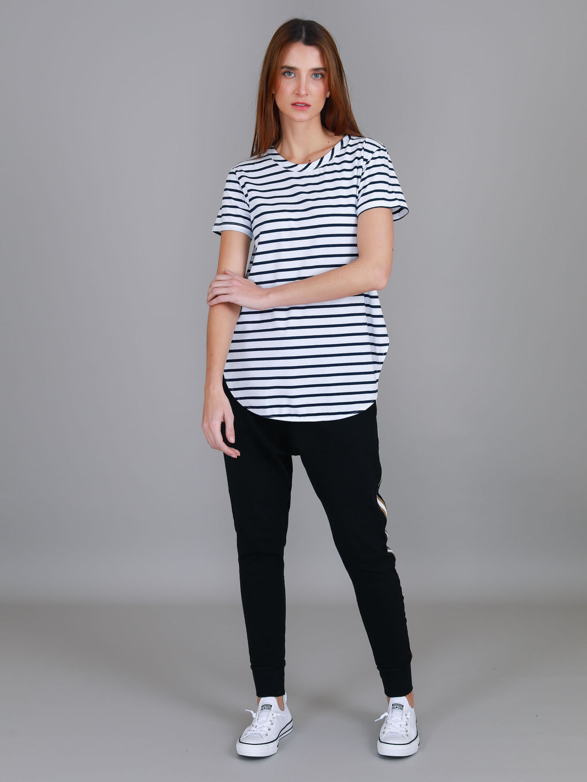 striped longline t shirt