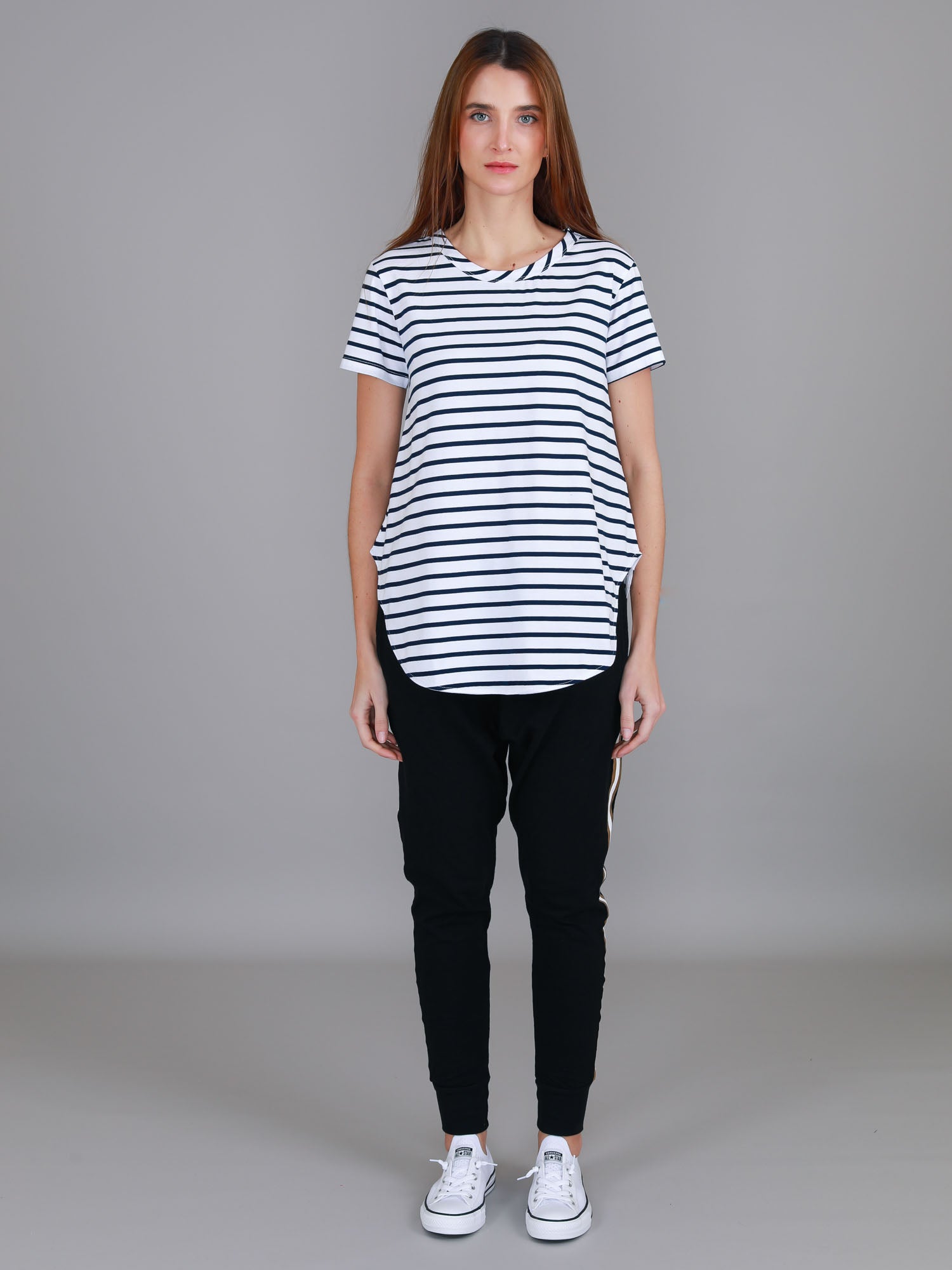 black and white striped top #color_nautic stripe