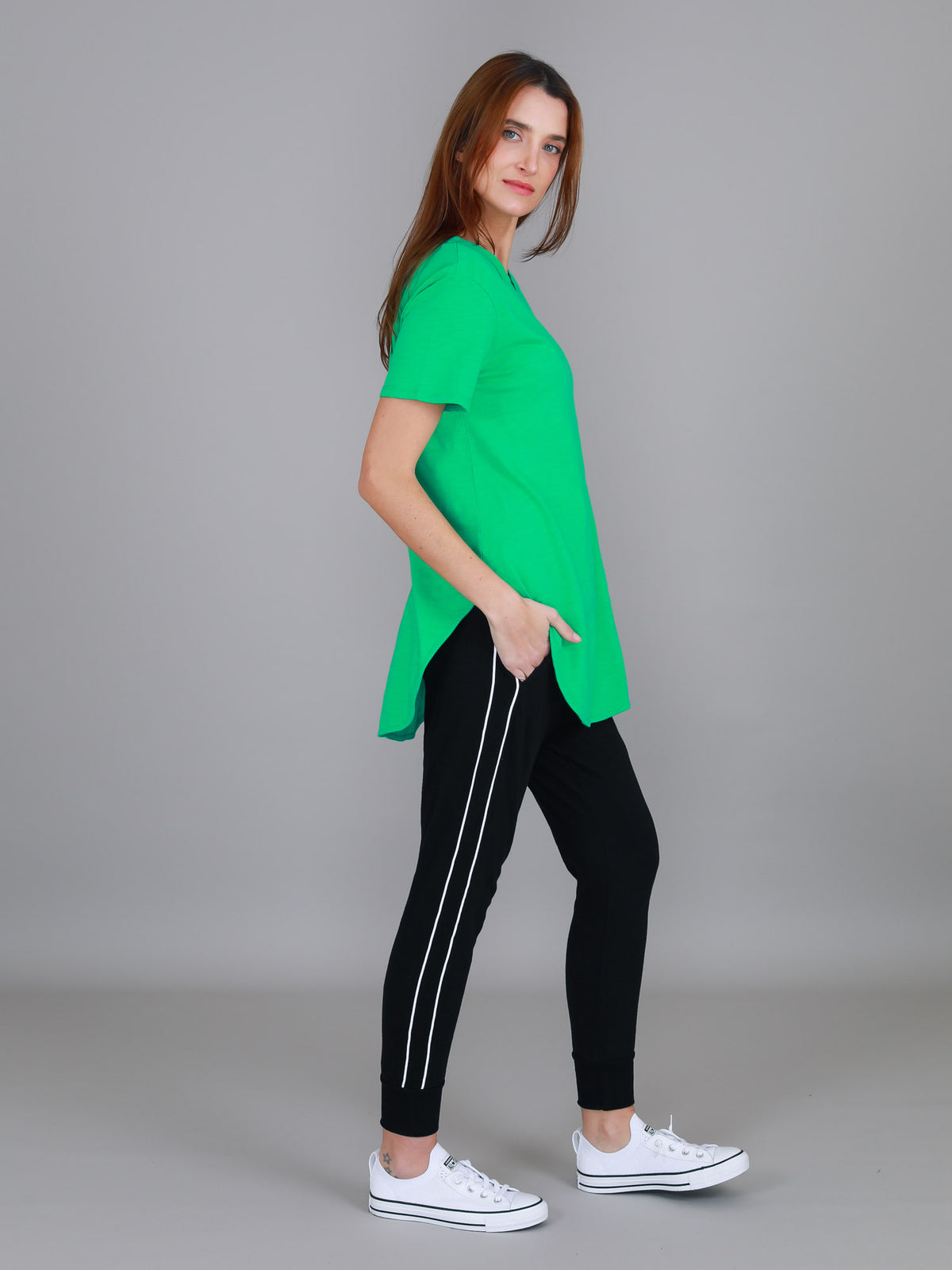 dark green longline t shirt