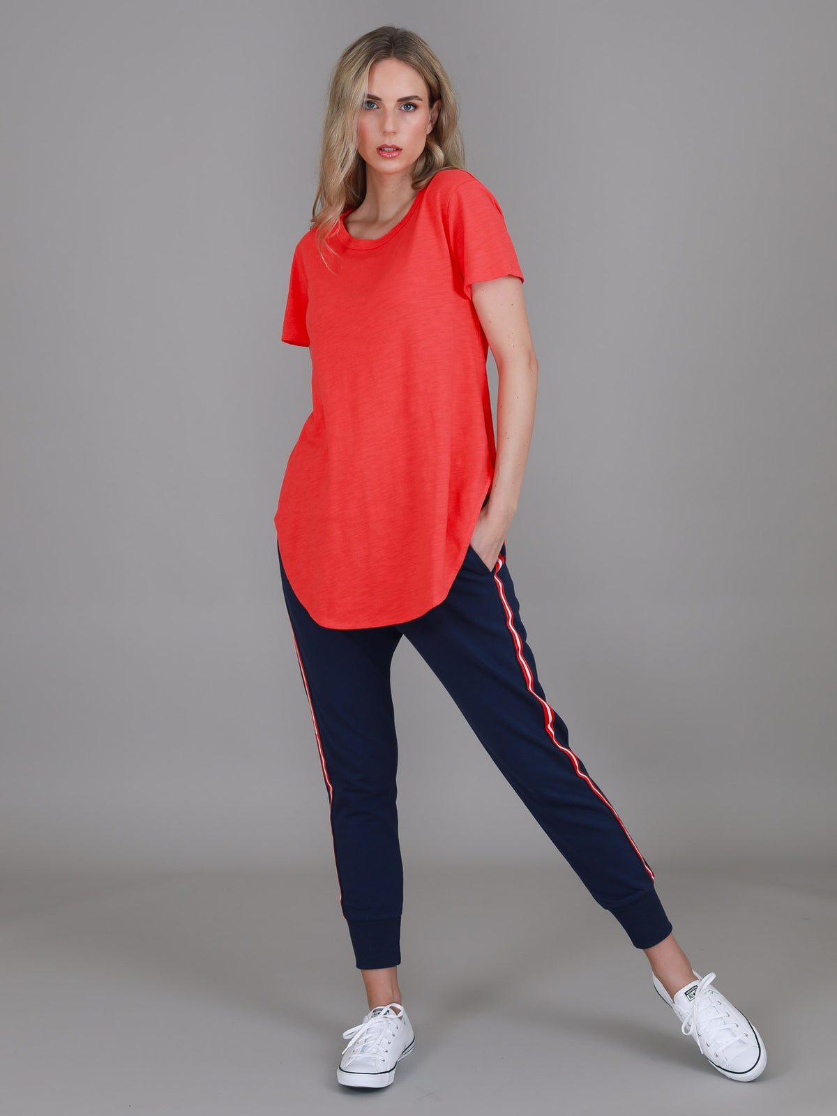 red longline tee