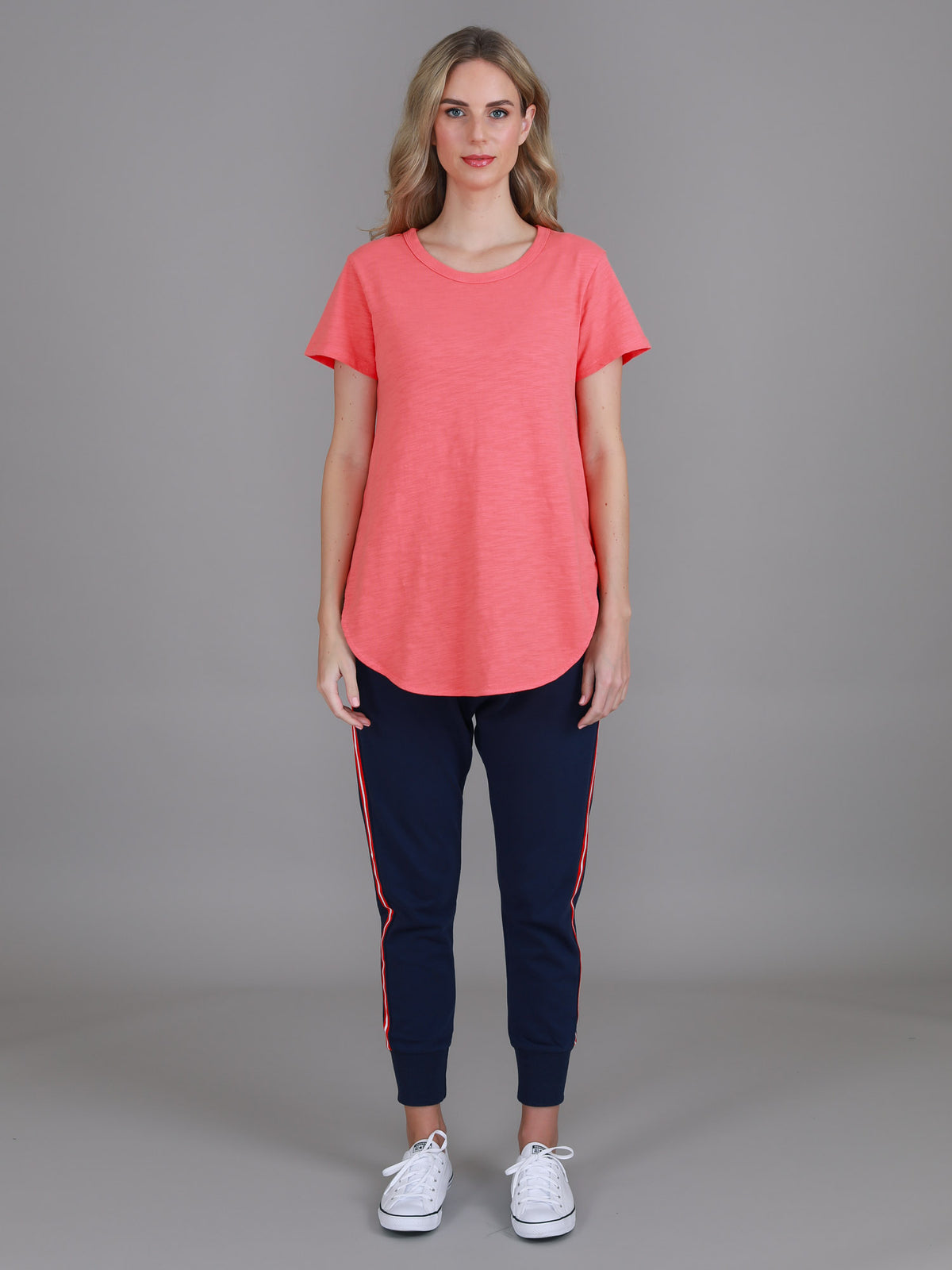 coral crew neck t shirt