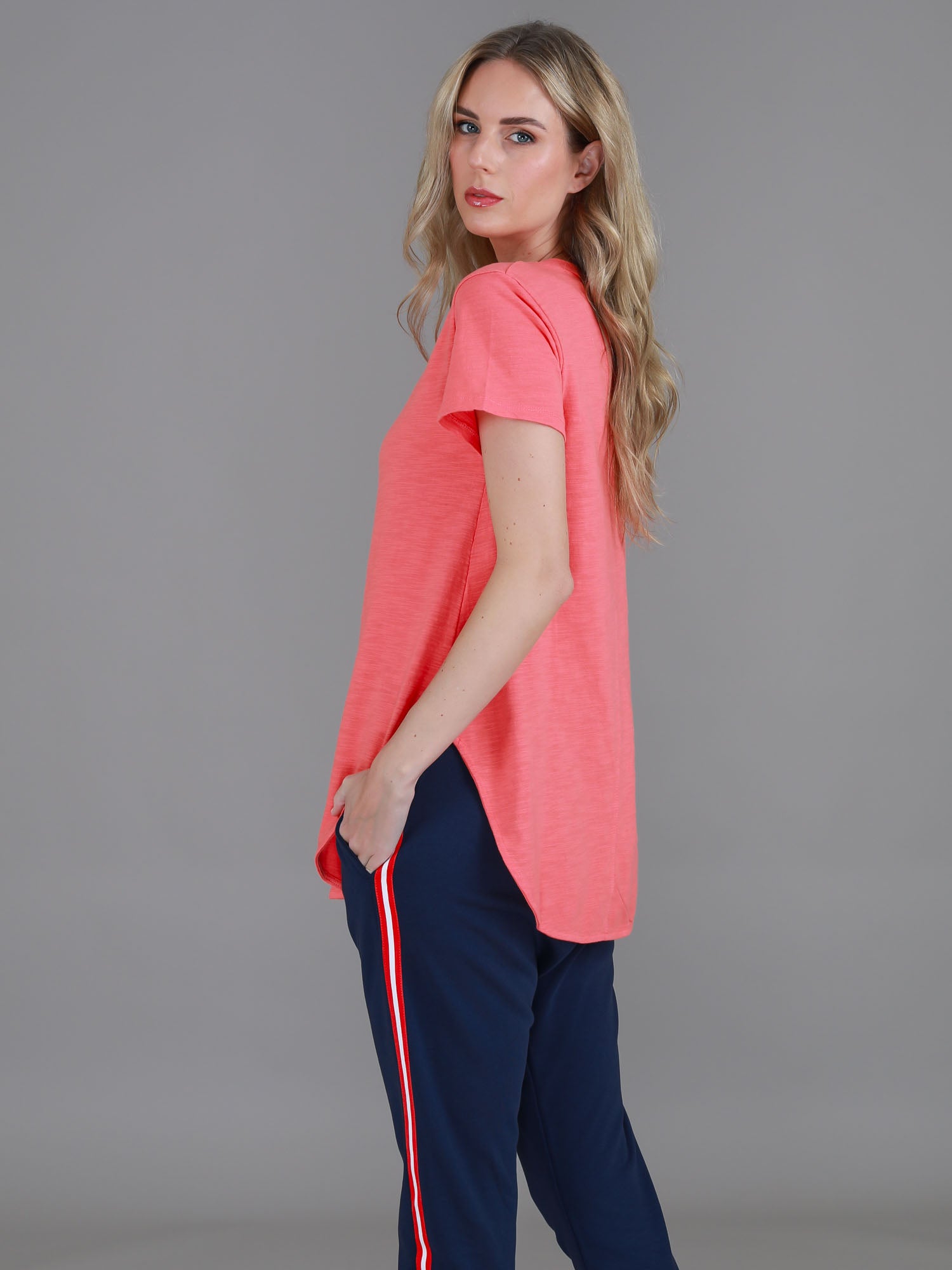 oversized tees #color_sunset coral