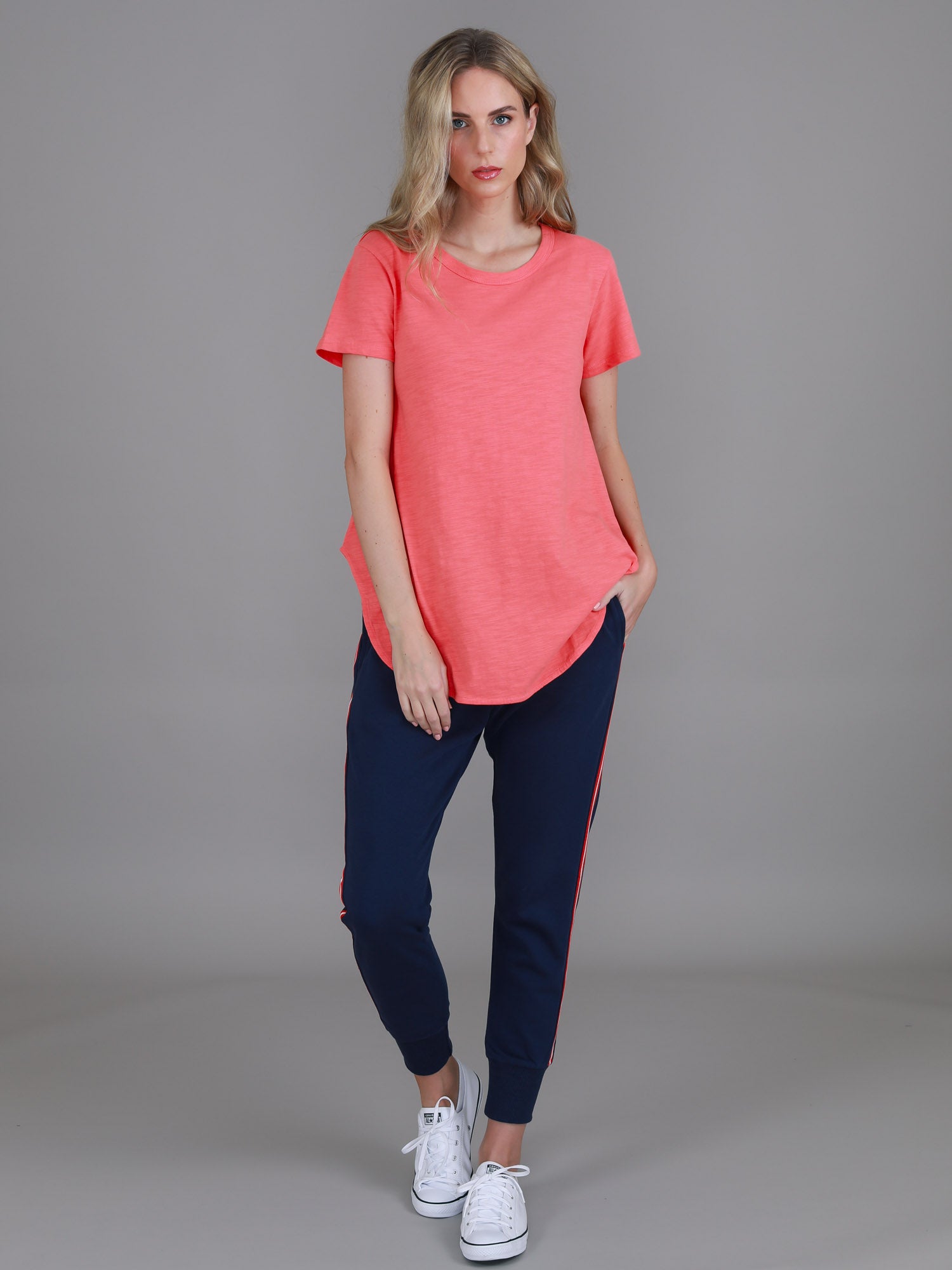 women oversized t shirt #color_sunset coral