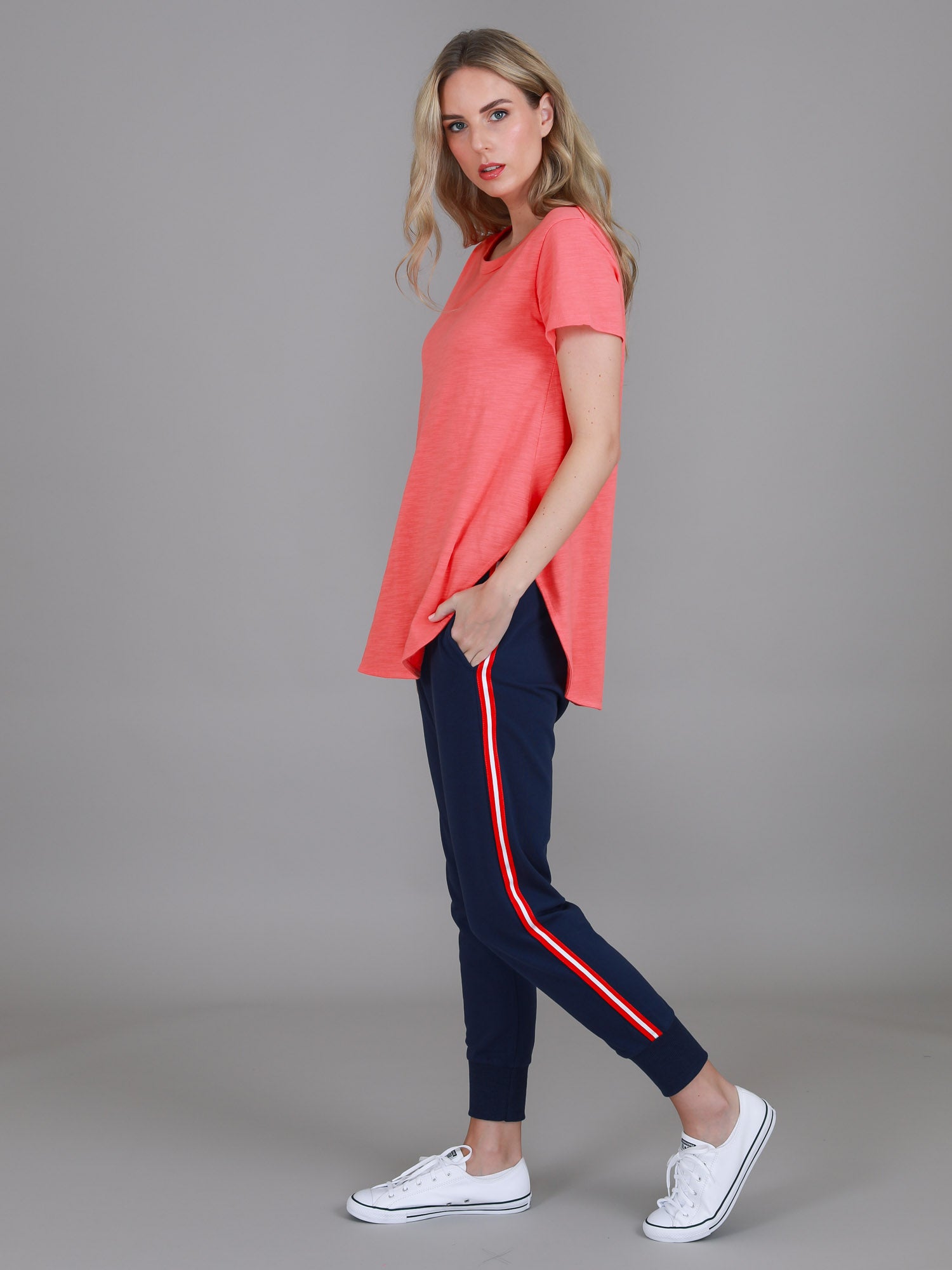 oversize tee womens #color_sunset coral