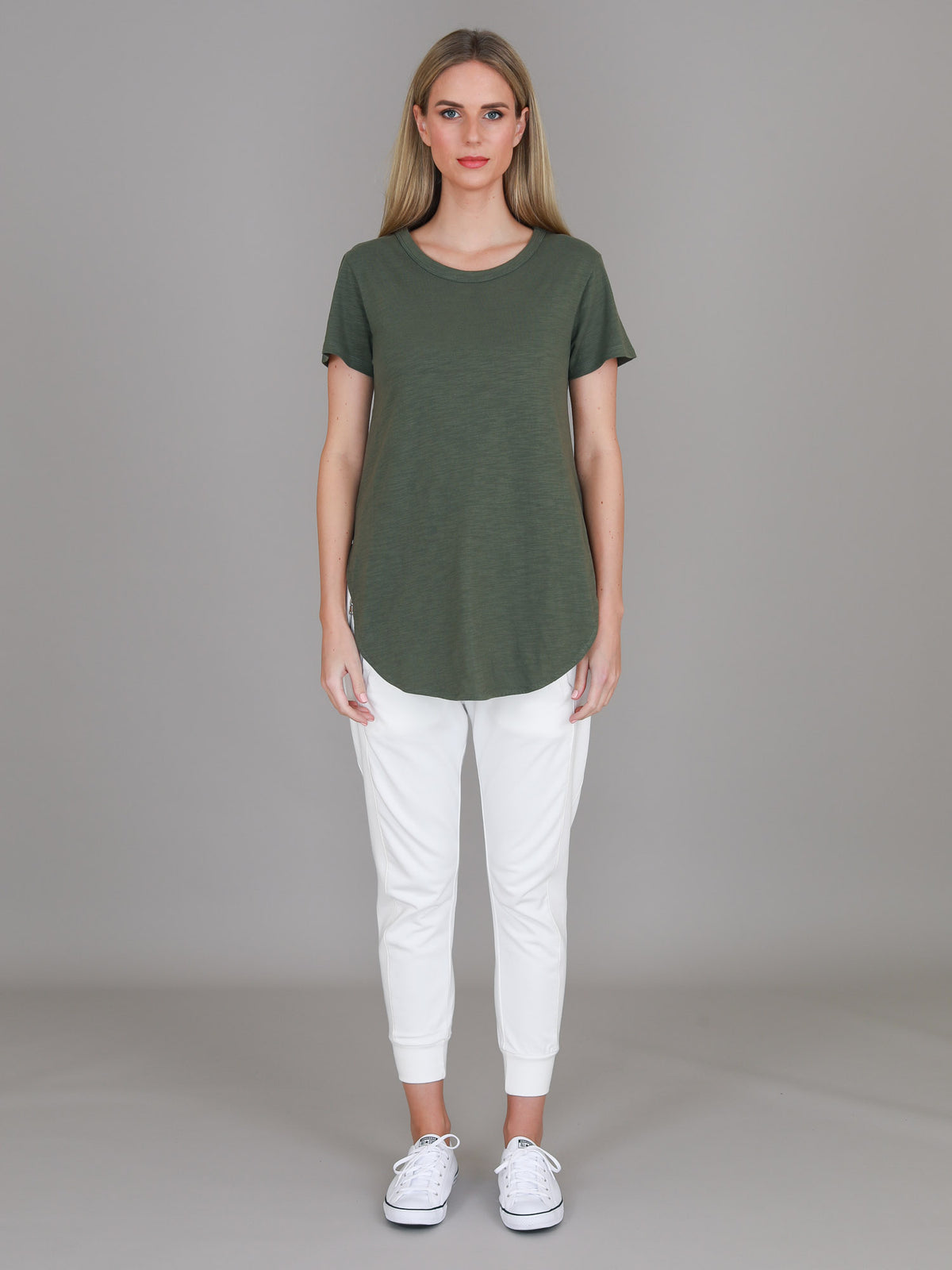 green cotton t shirt women