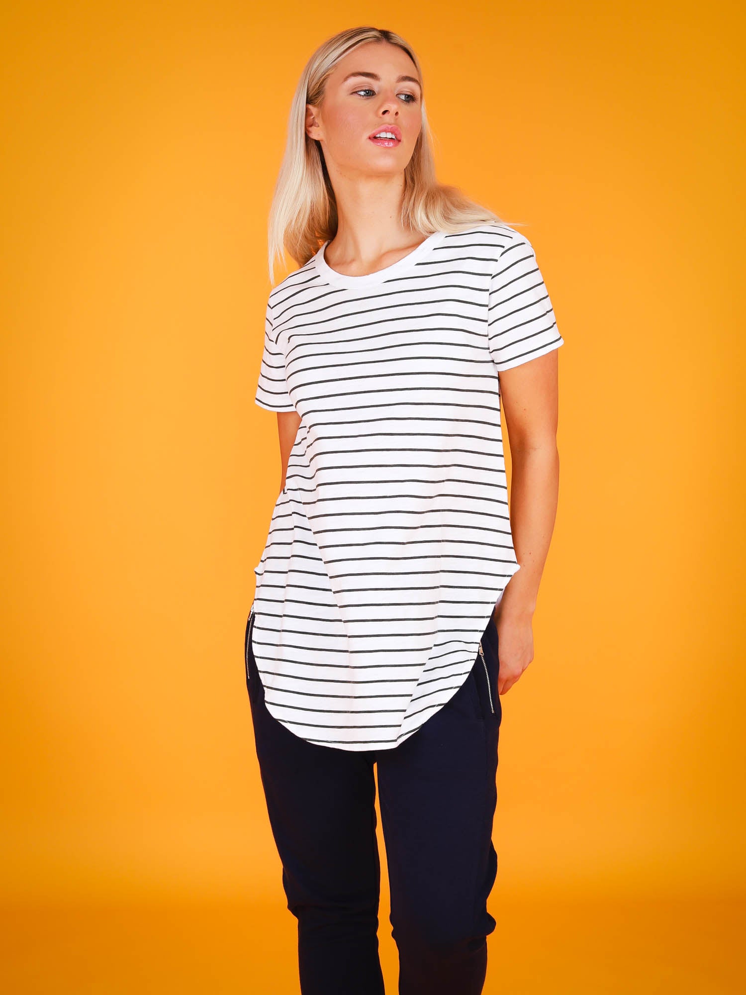 longline white t shirt #color_stripe