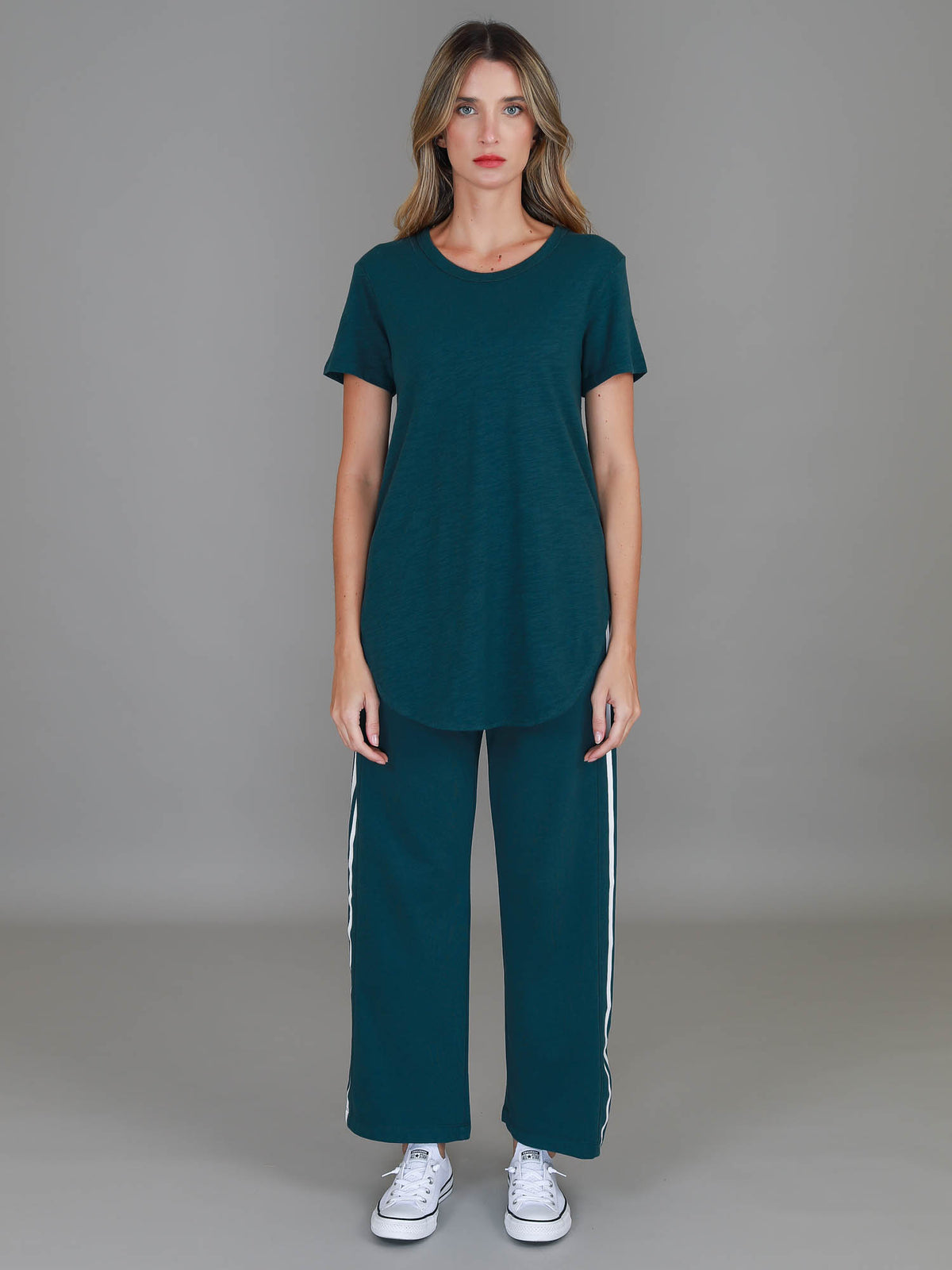 teal crew neck t shirt