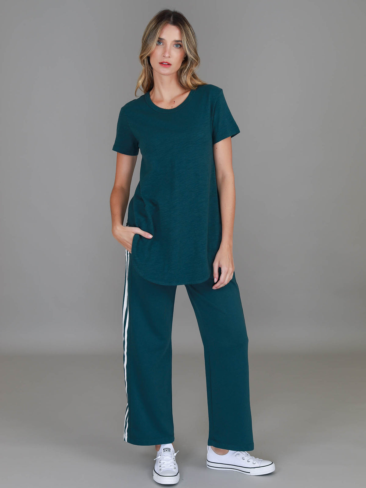 teal cotton t shirt