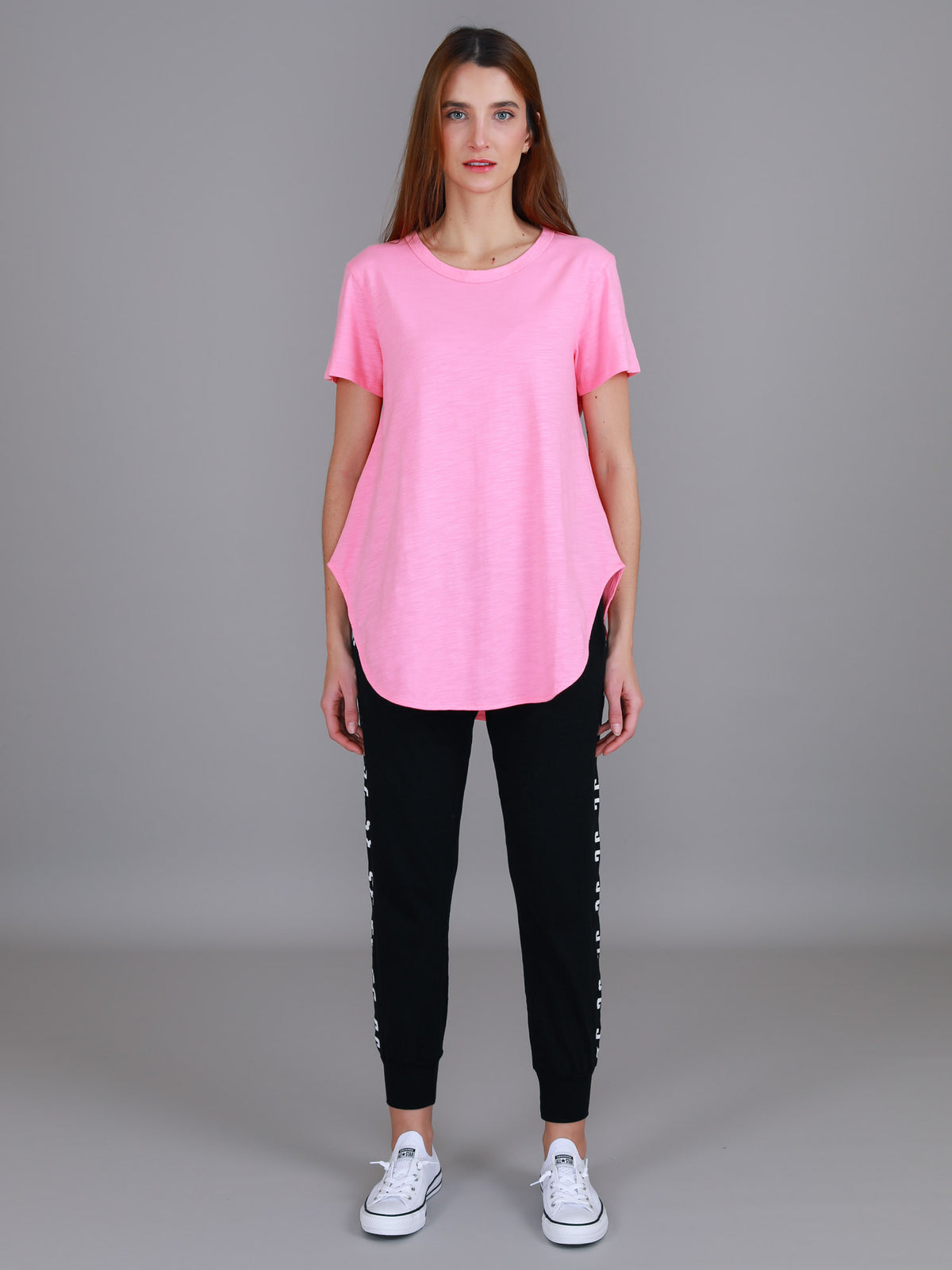 dusty pink crew neck t shirt