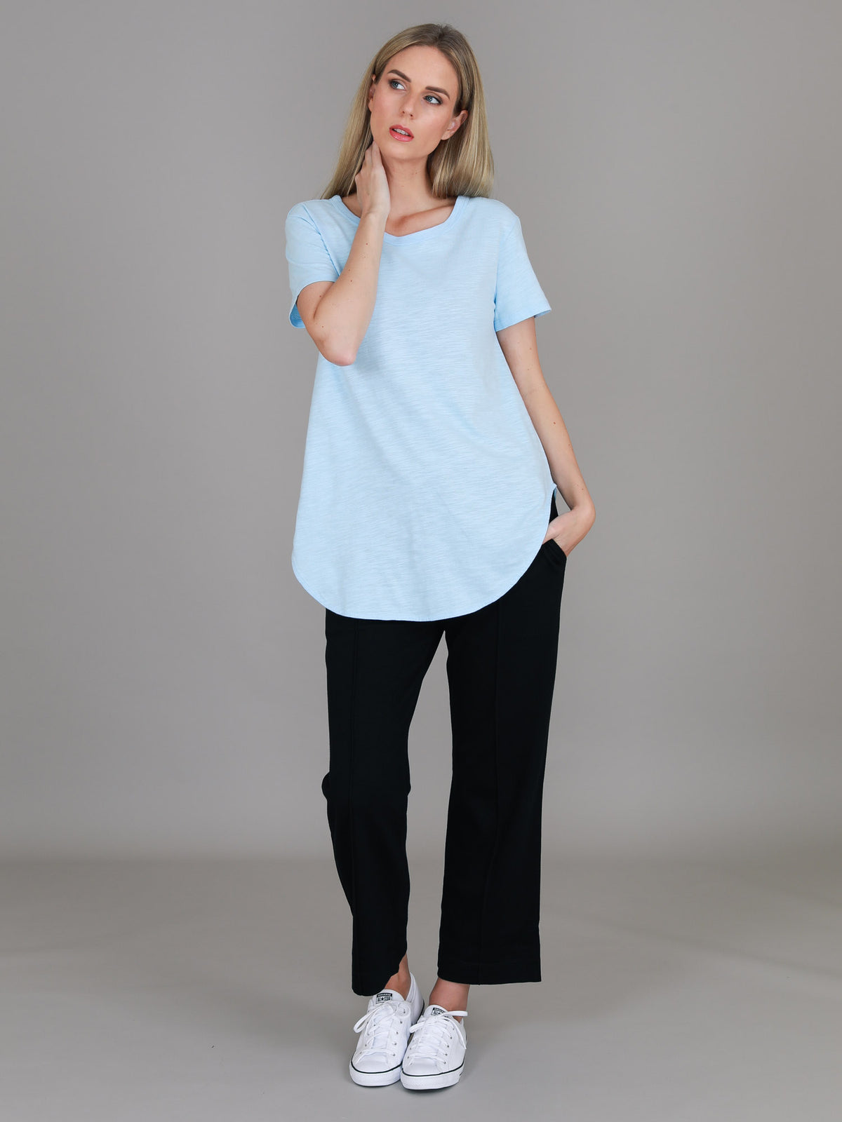 pale blue tee women