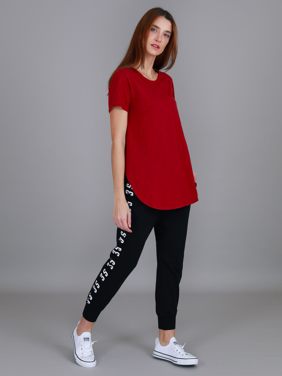 red longline t shirt
