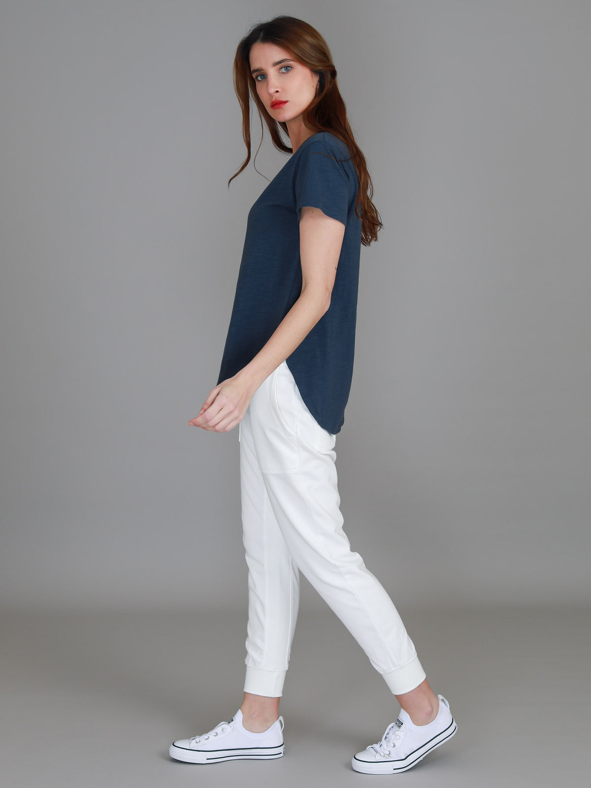 indigo cotton tee women