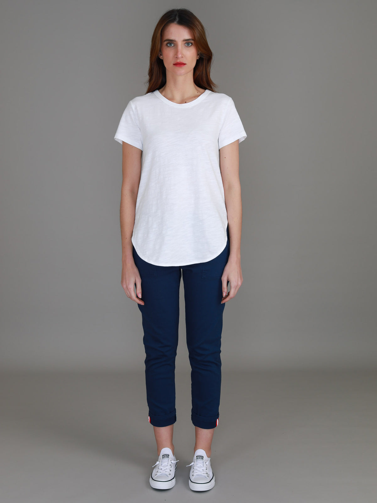 white basic tee women