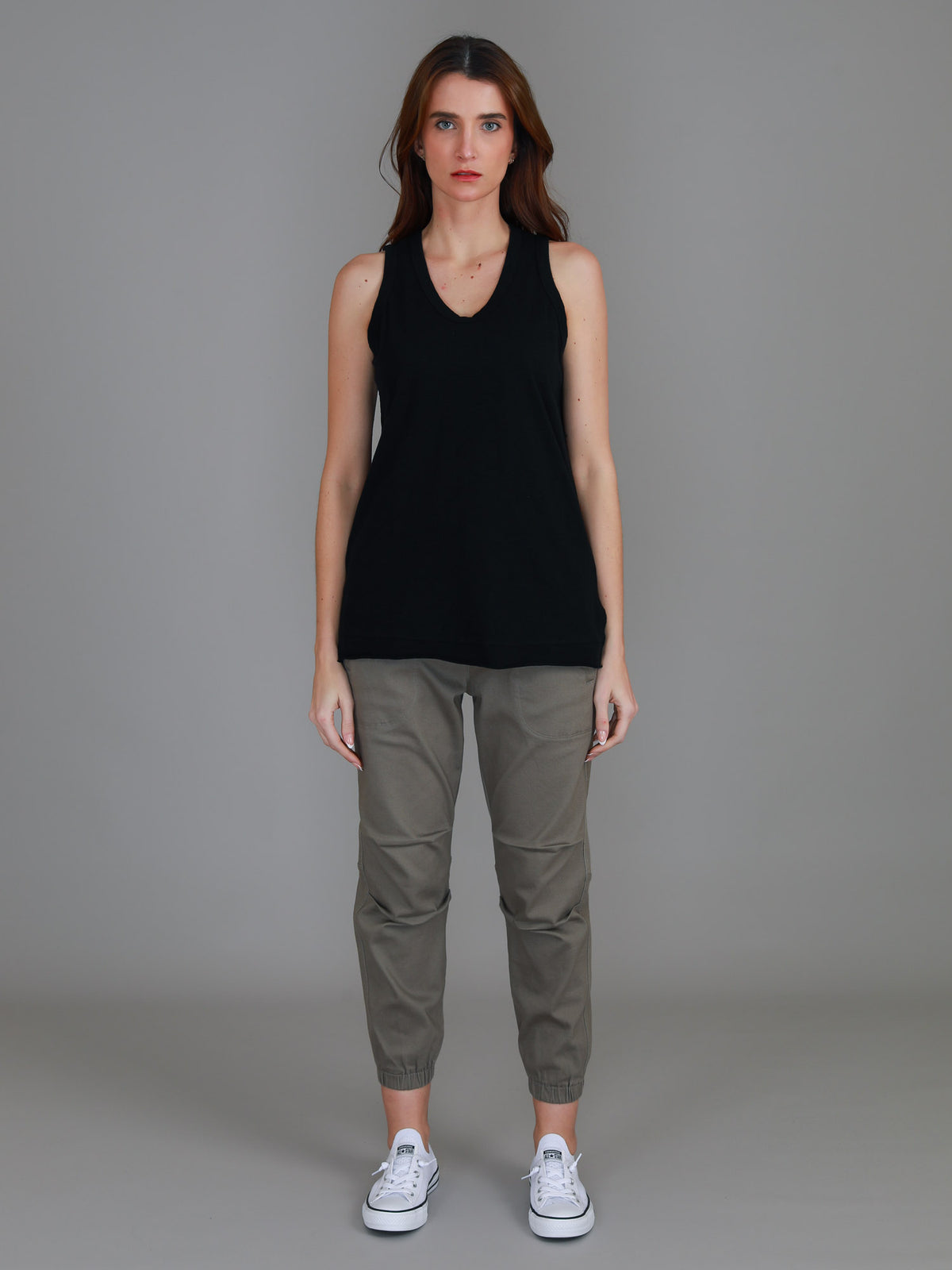 black singlet crew neck