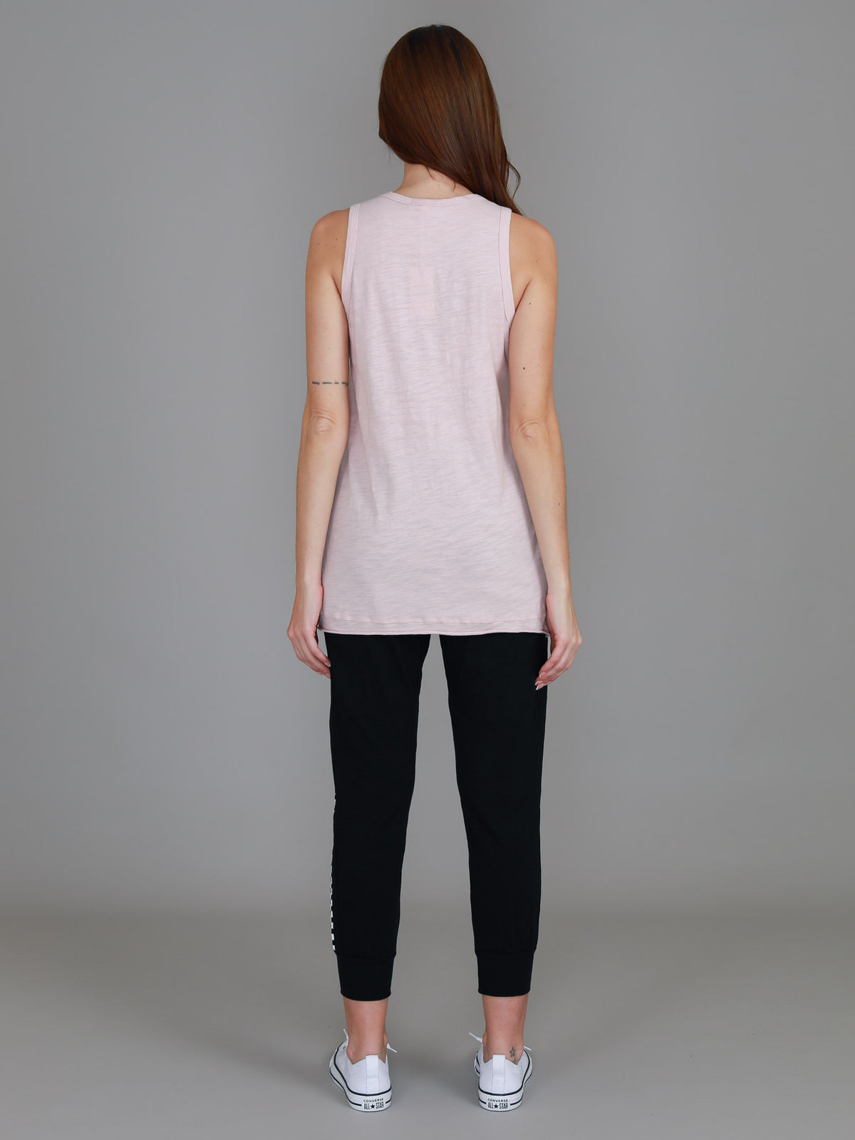 blush marle crew neck tank