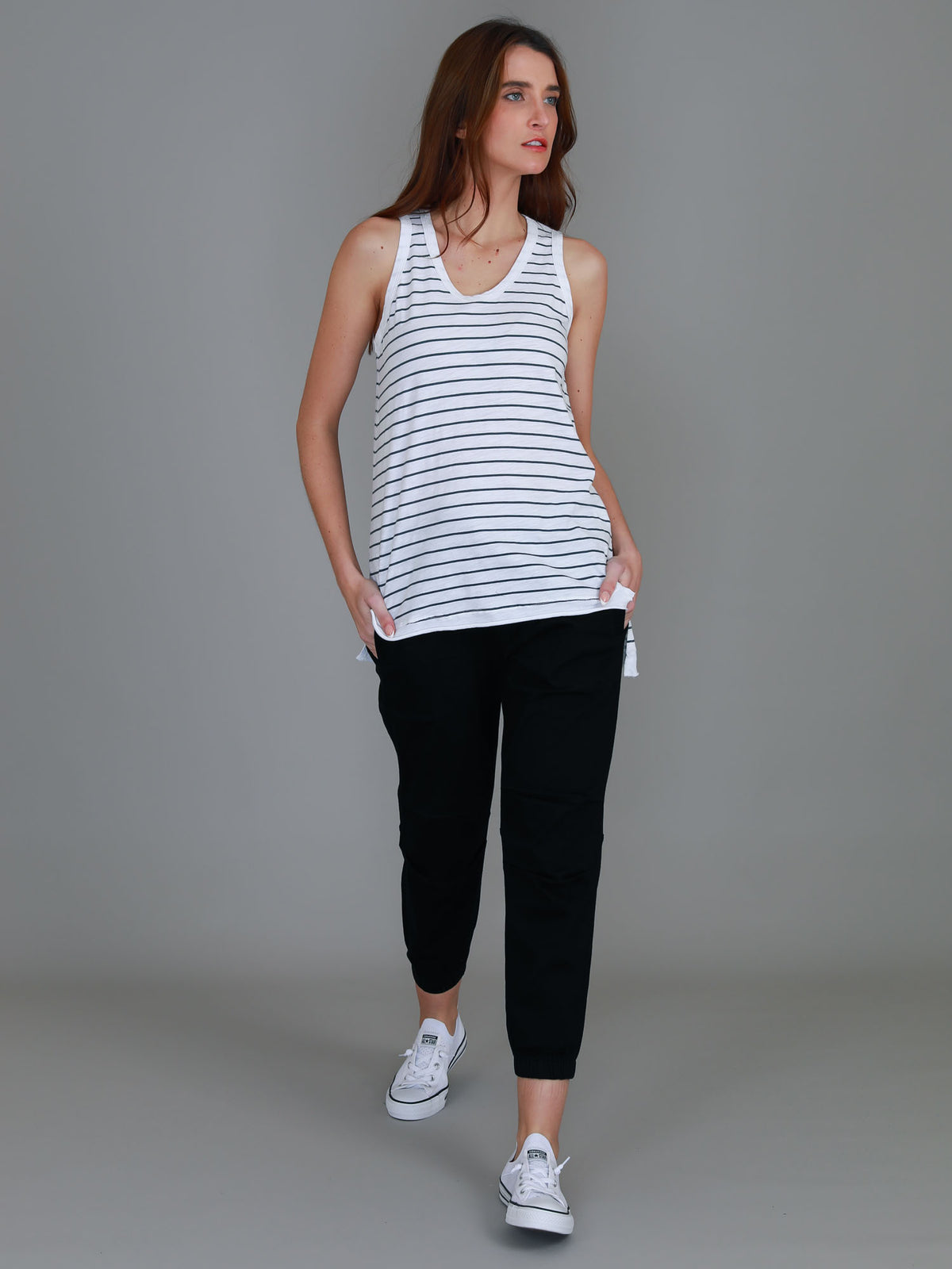 stripe side split tank