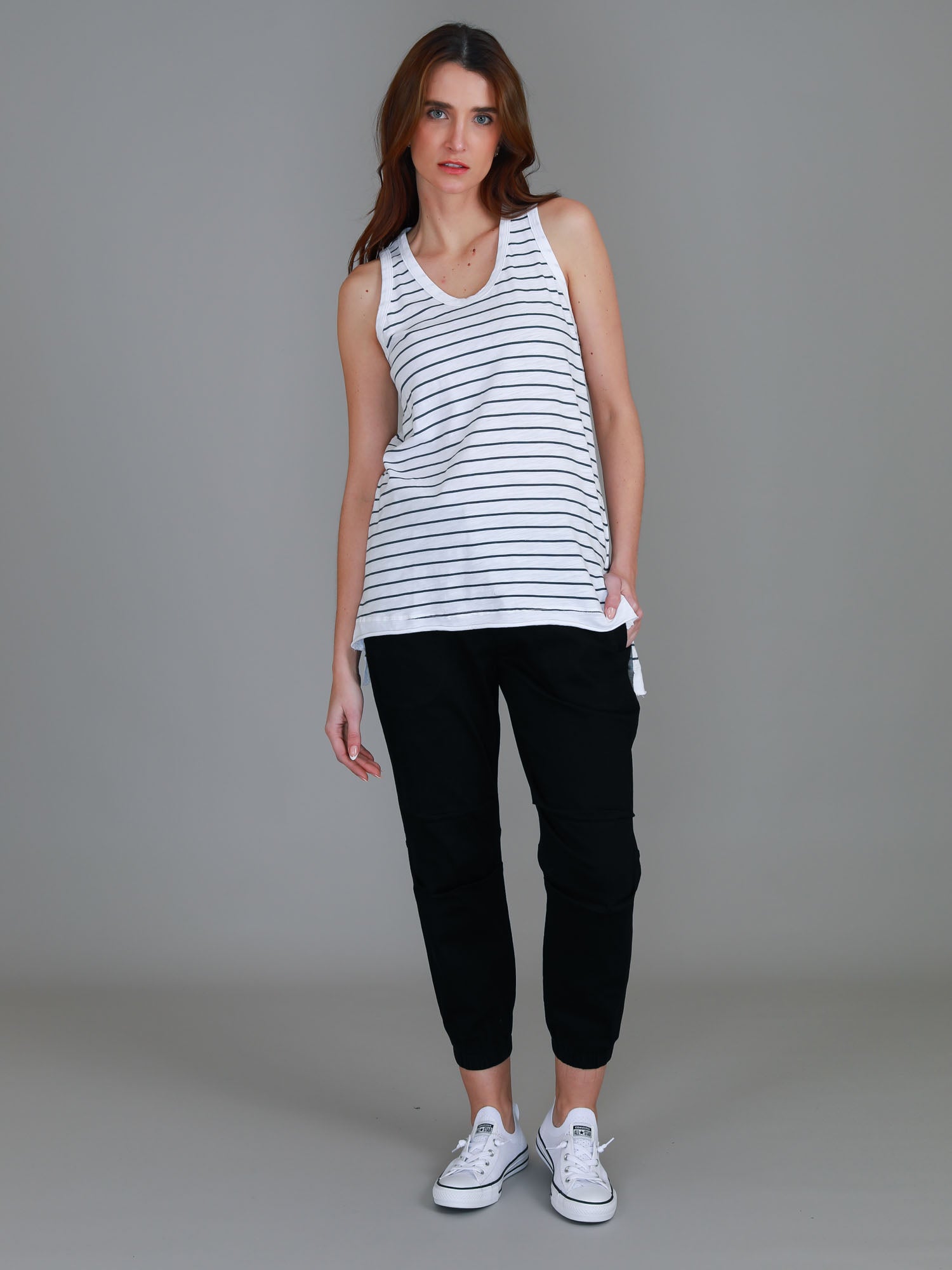 black and white stripe top #color_stripe