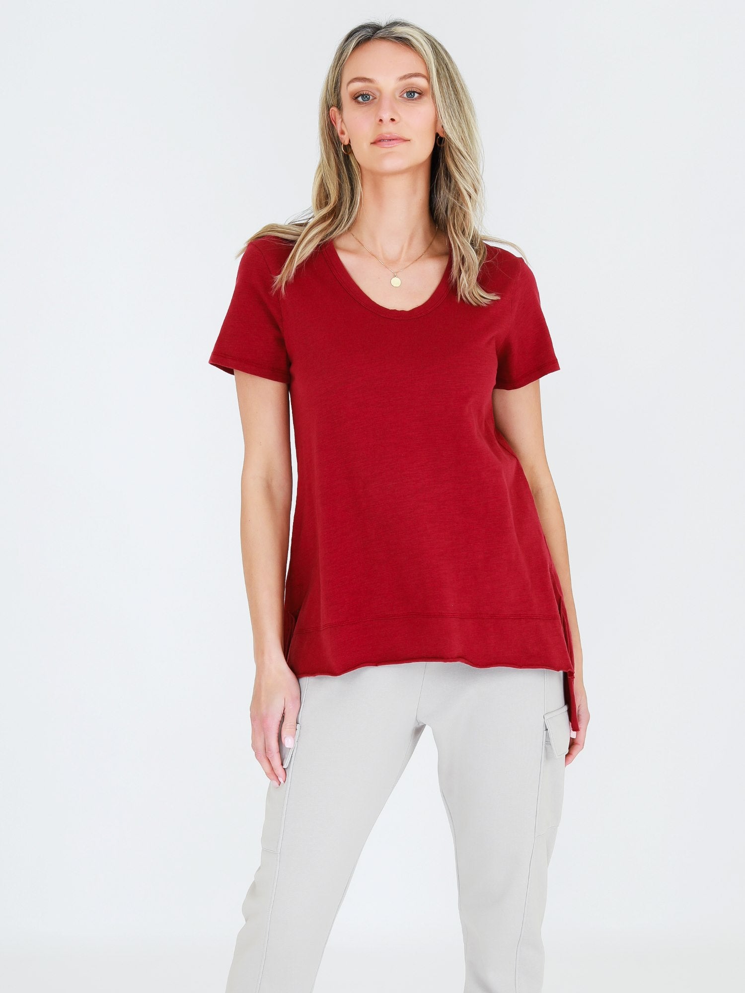 plus size red t shirt #color_cranberry