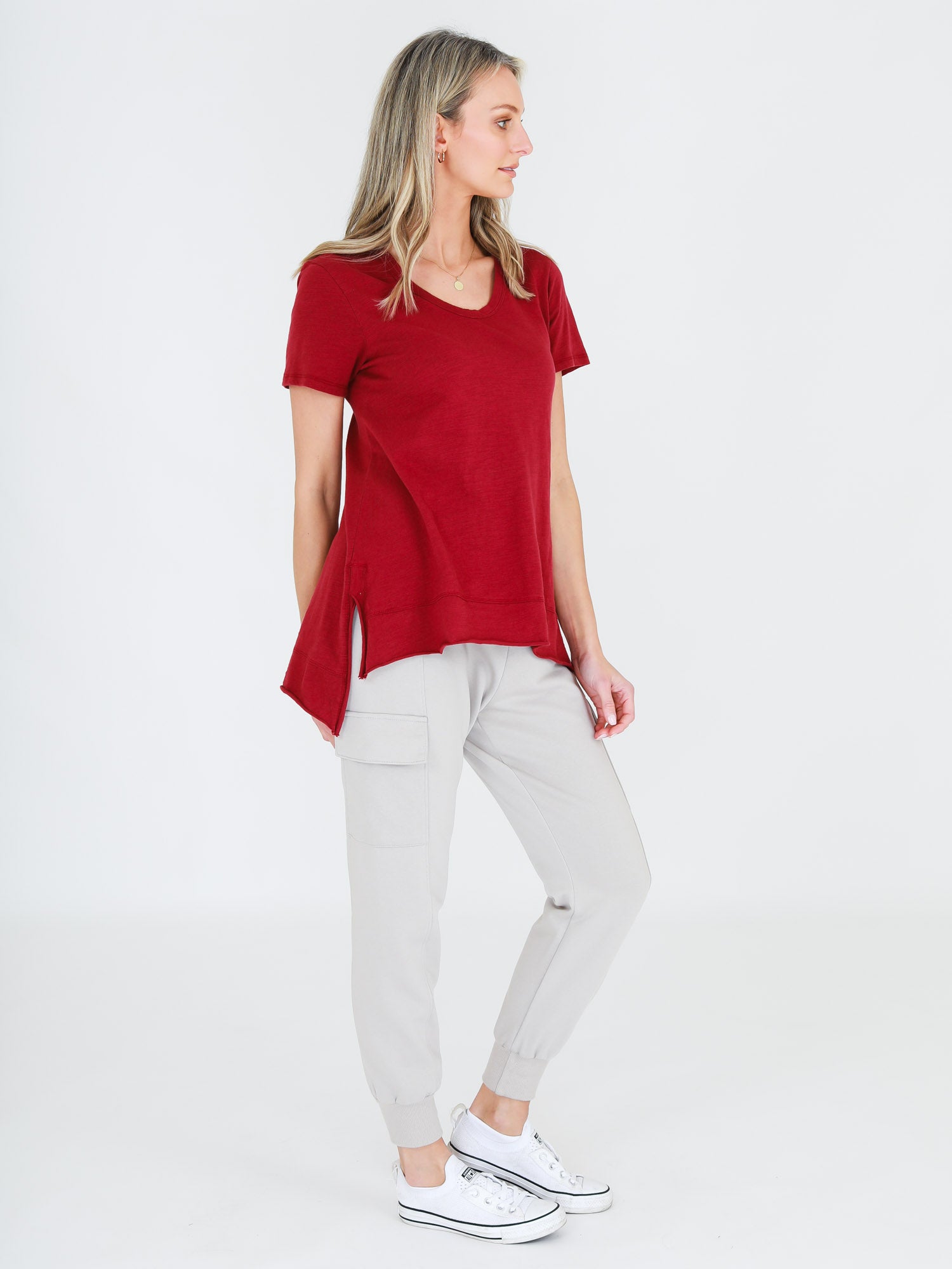 ladies red shirt #color_cranberry
