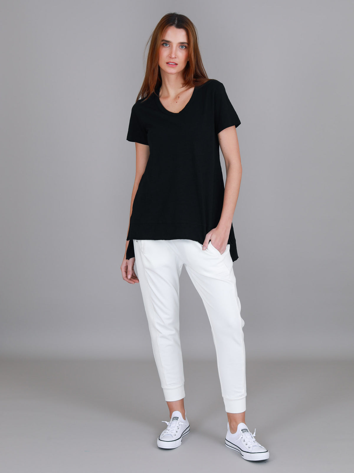 black side split tee