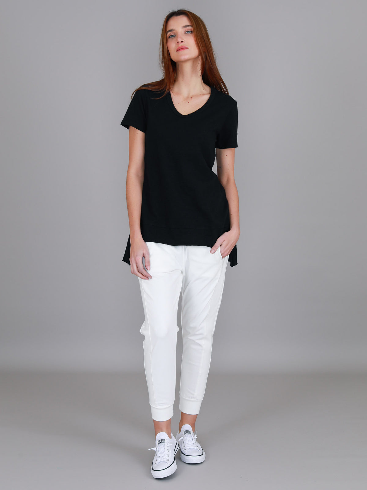 black relaxed tee